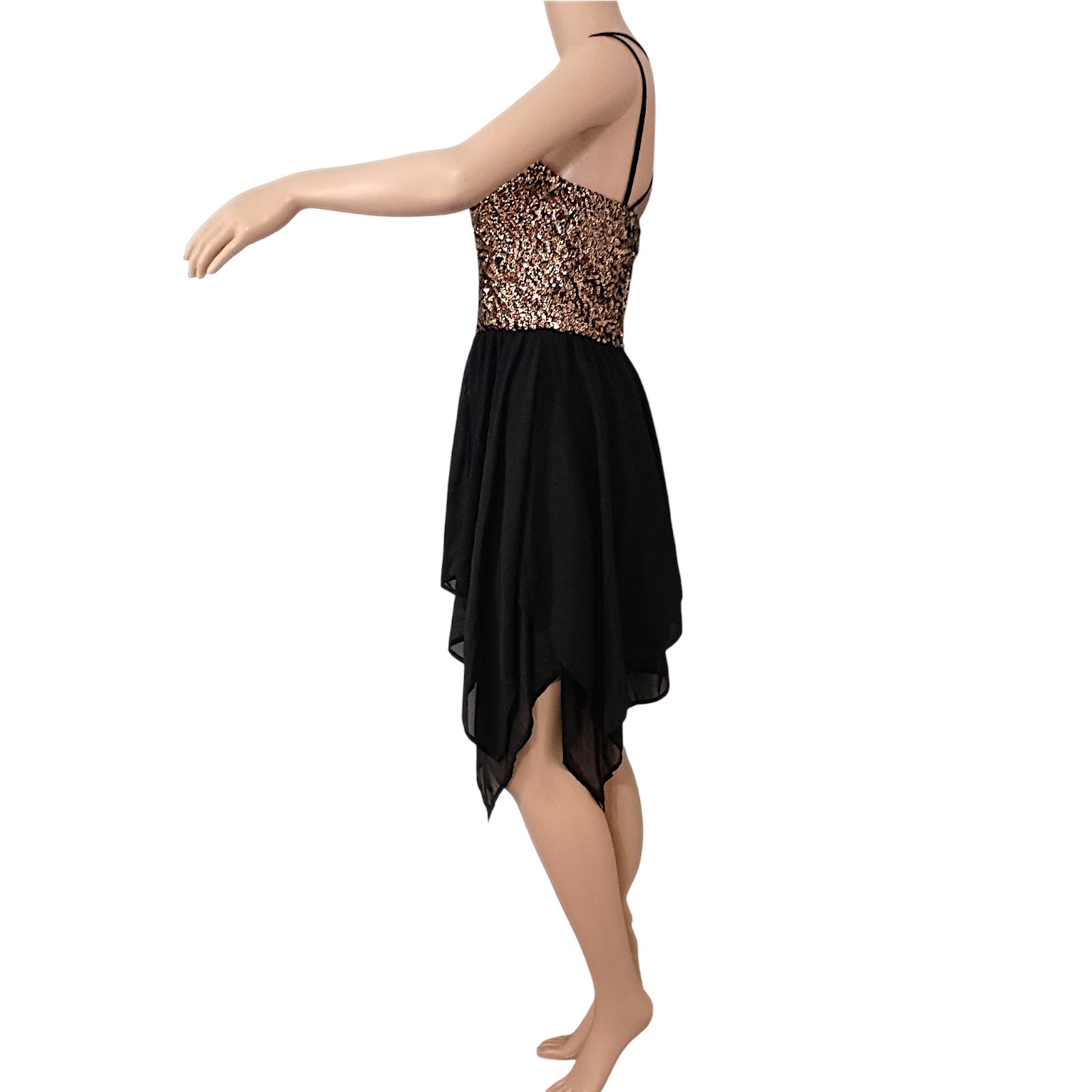 Y2K Speechless Sequin Asymmetric Dress M Sheer Fairy Grunge Whimsigoth Sparkler