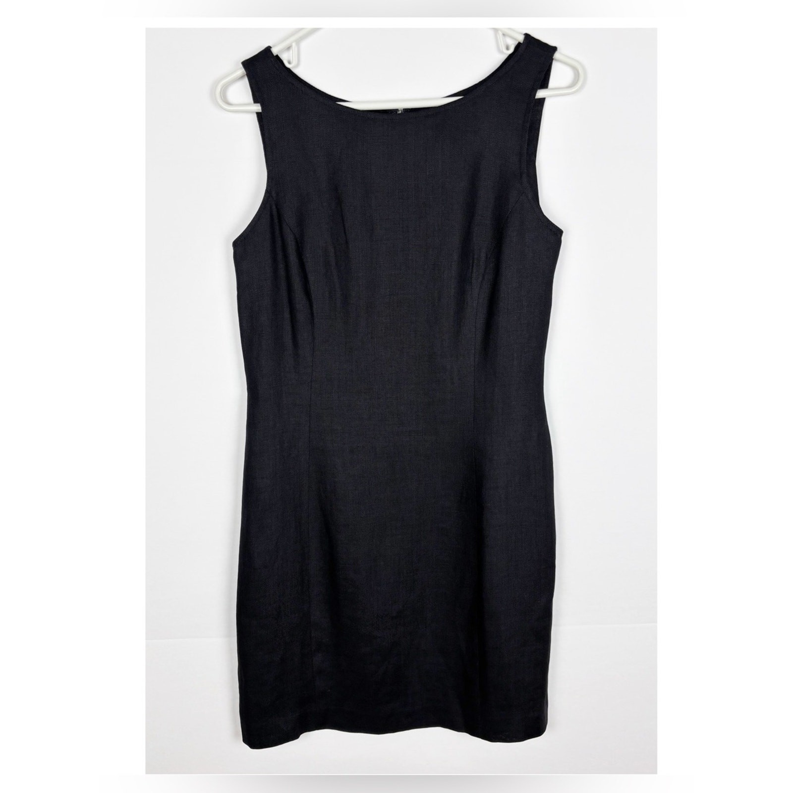 Finity Studio Dress Size 8 Black Linen Sleeveless Vintage Classic