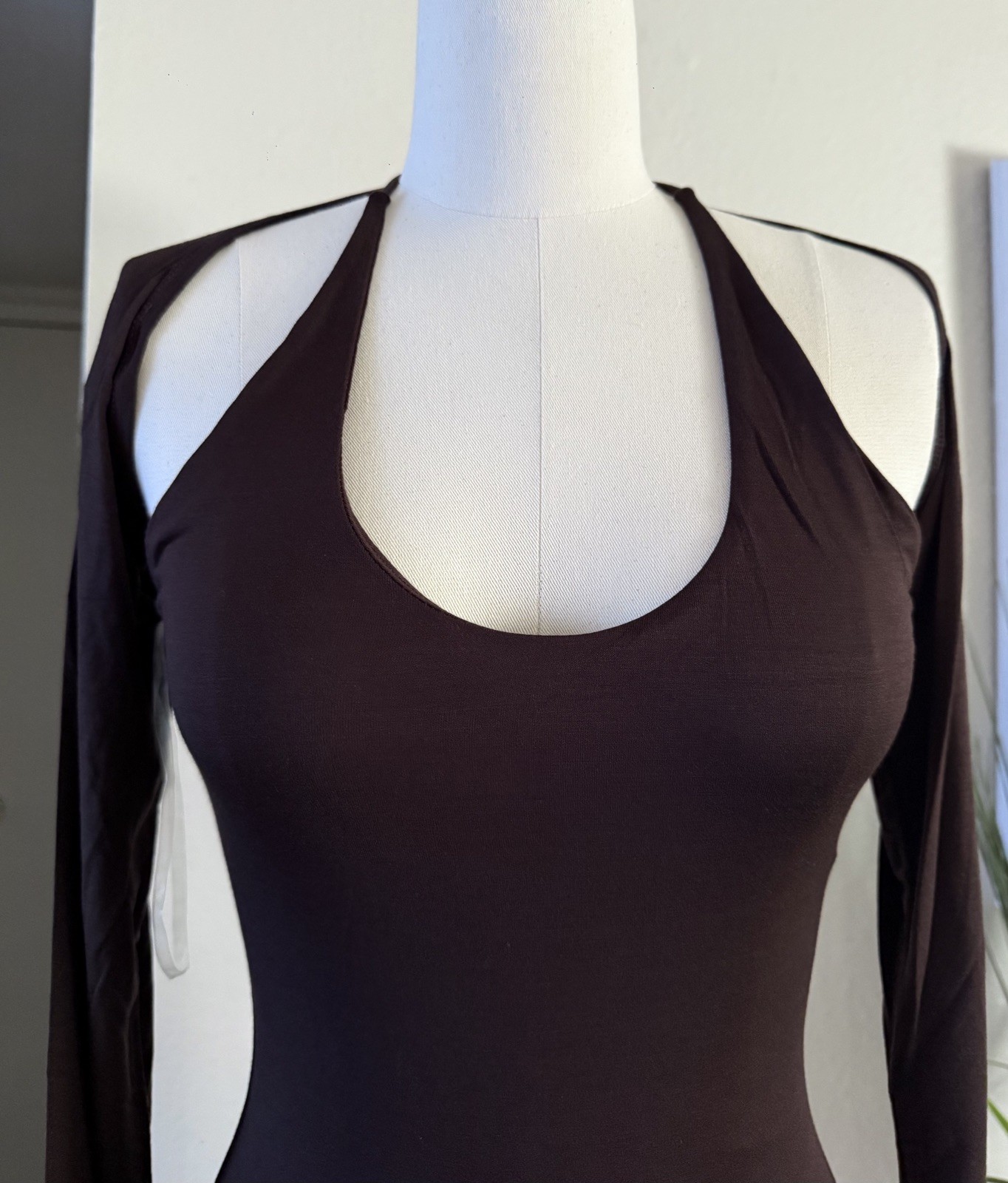 OOTDFASH TRESSER Women’s Brown Two Piece Bolero And Sexy/ Club Mini Dress