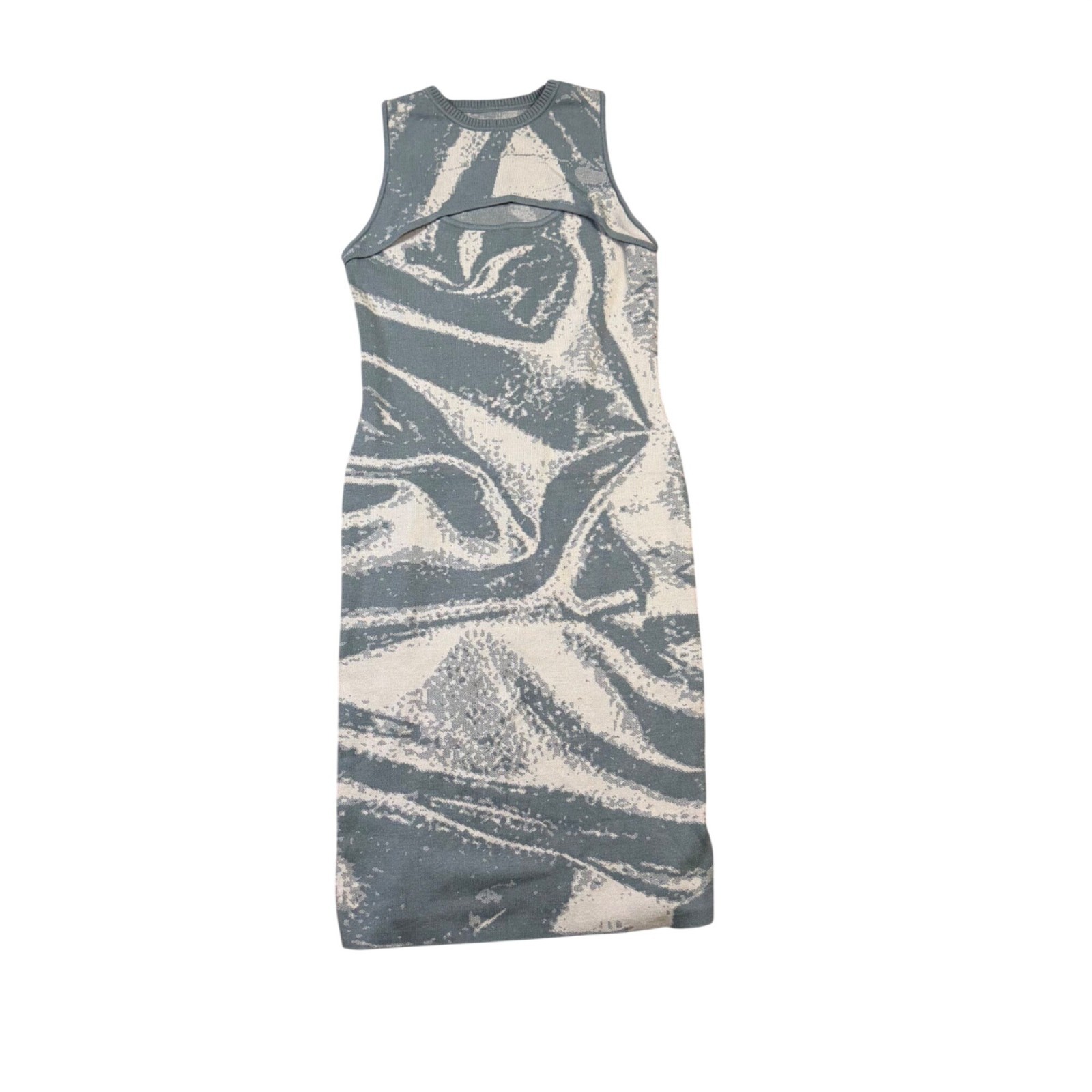 Cider Womens Green Abstract-Printed Midi Tank Bodycon Dress Sz 1XL