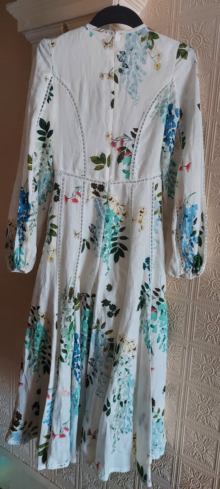 Ted Baker Dress SIZE 0 UK 6 Wedding Guest Linen Midi Party