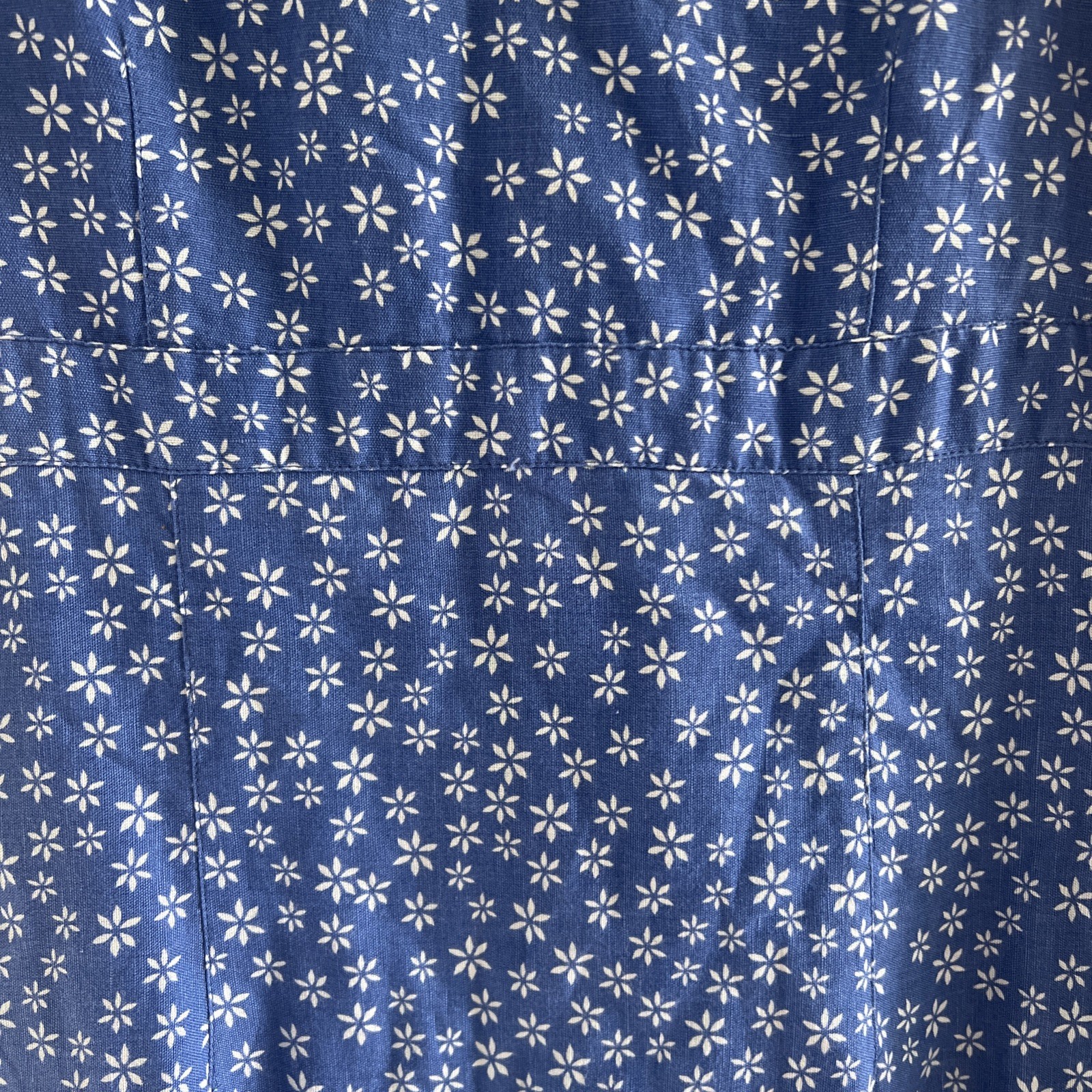Per Una Dress UK 8 Blue White Floral Beaded Linen Cotton Blend Pockets Summer