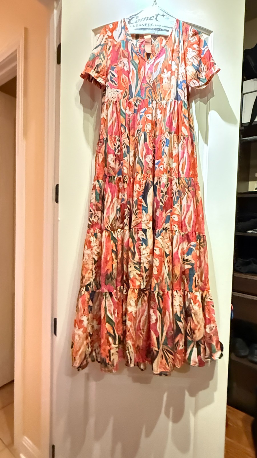Peruvian Connection Solana Maxi Dress in Rouge, Size S, Excellent Condition