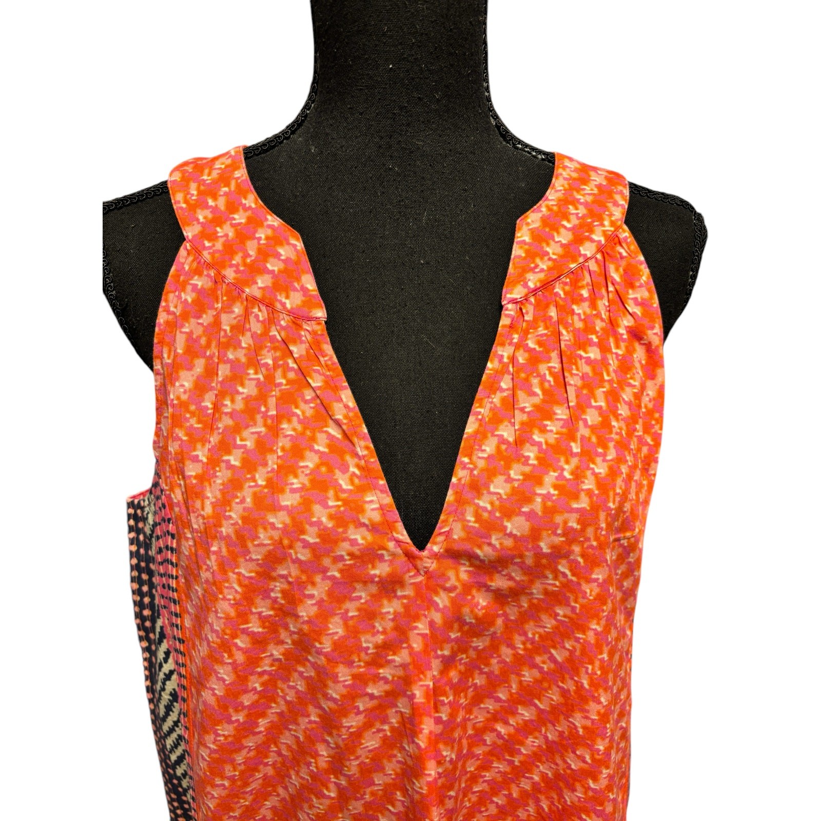 Nic + Zoe Spotty Stripes Sleeveless Midi Dress In Pink Multi Sz M Cotton Summer