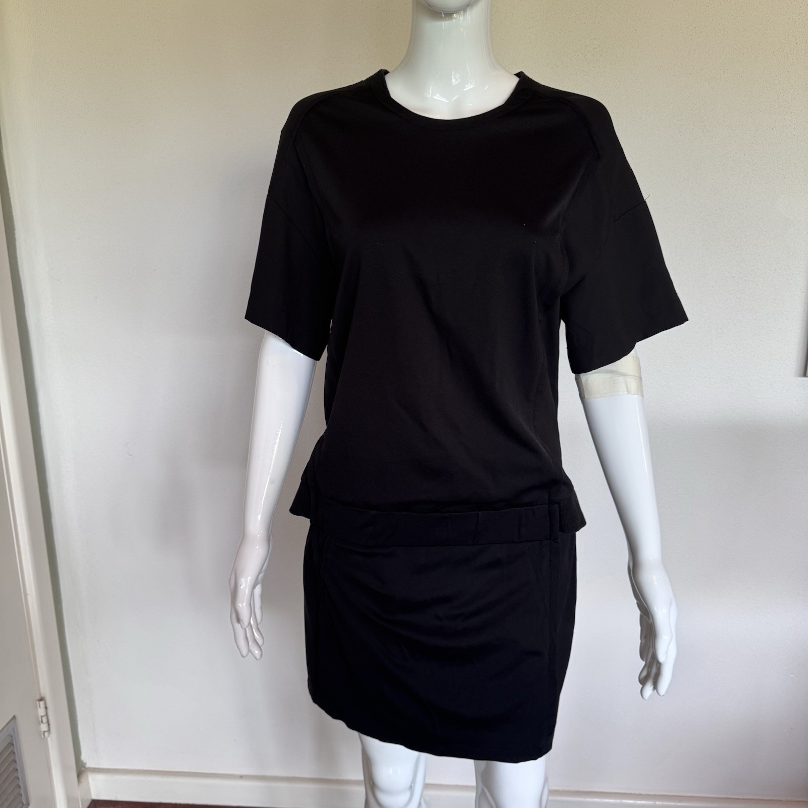 Kuho Plus Black Shirt Skirt Midi Dress Cut Out Free Size Approx AU 12 READ