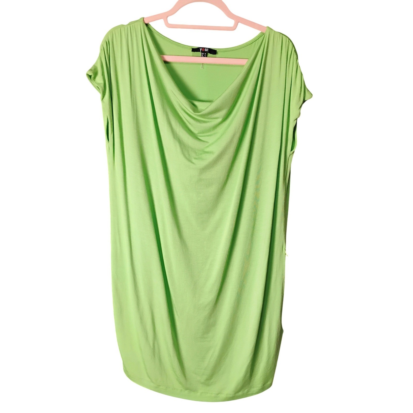 VT 90s Yest Womens 8 Green Cowl Neck Christmas Dress Sleeveless Burr Fashion