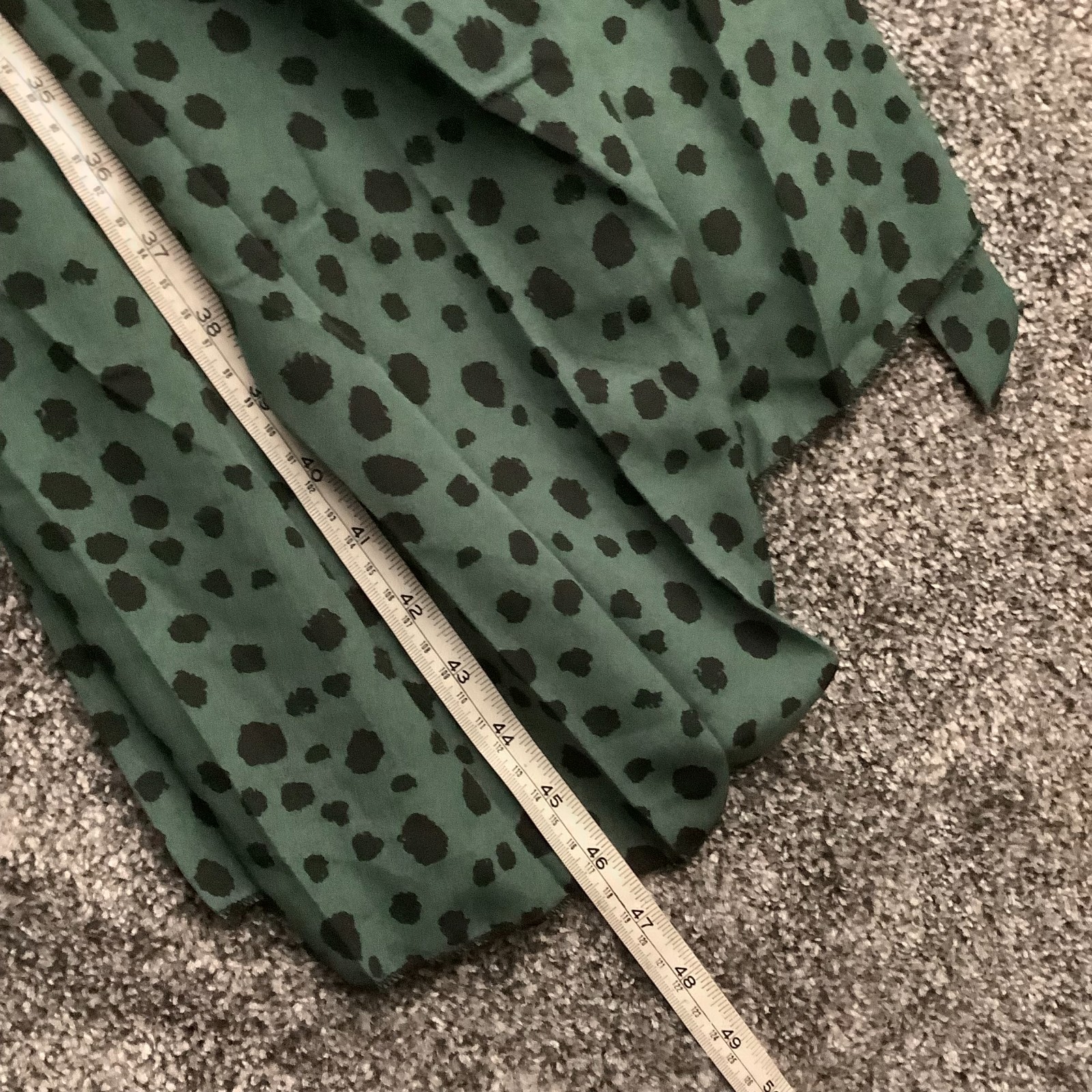 SHEIN Womens Wrap Dress Green Polka Dot 47in Length Curve Oxl 95% Polyester
