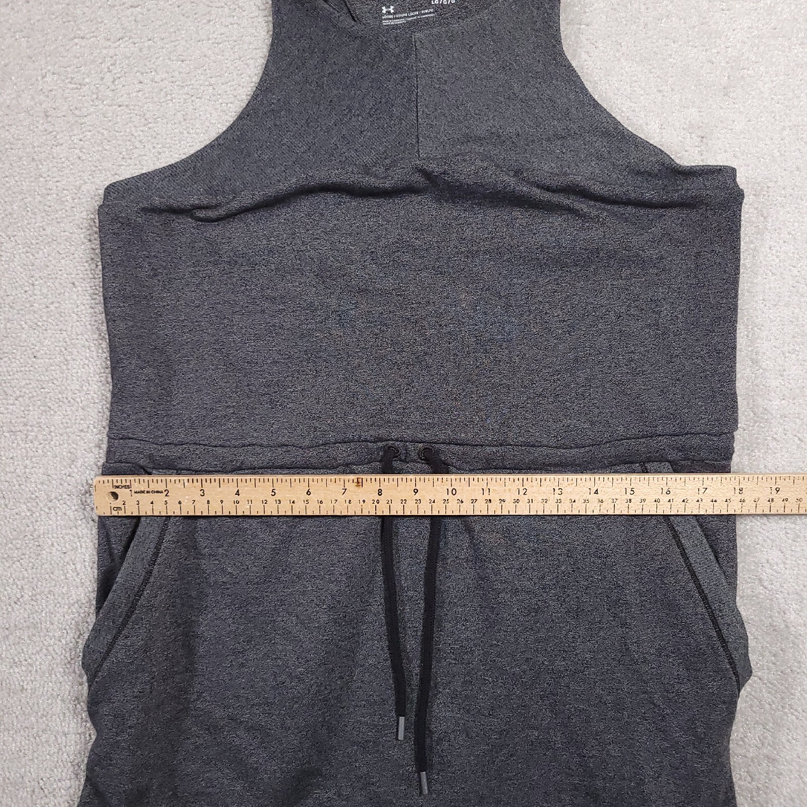 Under Armour Threadborne Shoreline Terry Dress Women’s Large Gray Pockets Cinch
