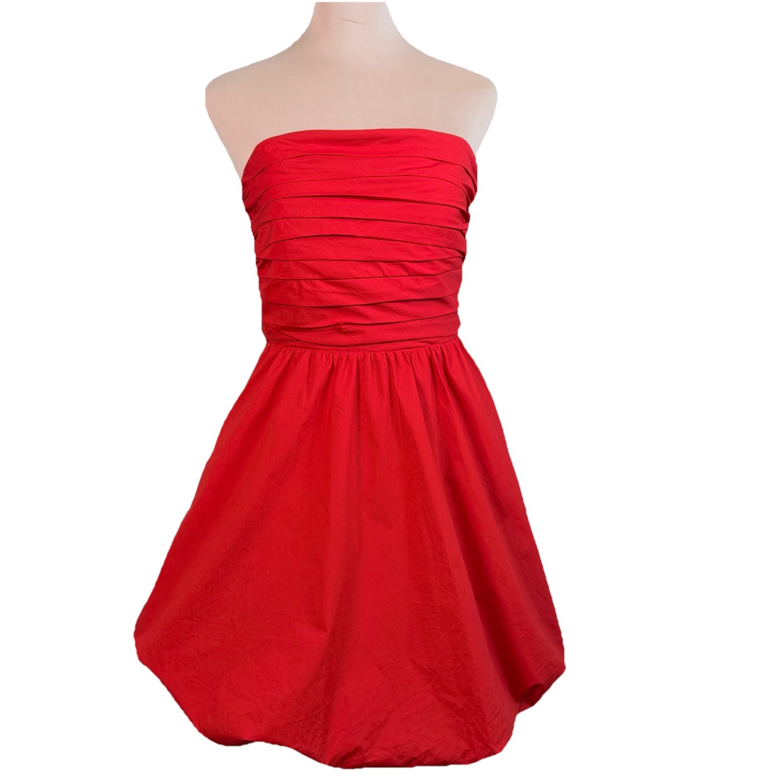 Ever New Phoebe Strapless Bubble Hem Dress Flame Scarlet Red Size 6 NWT