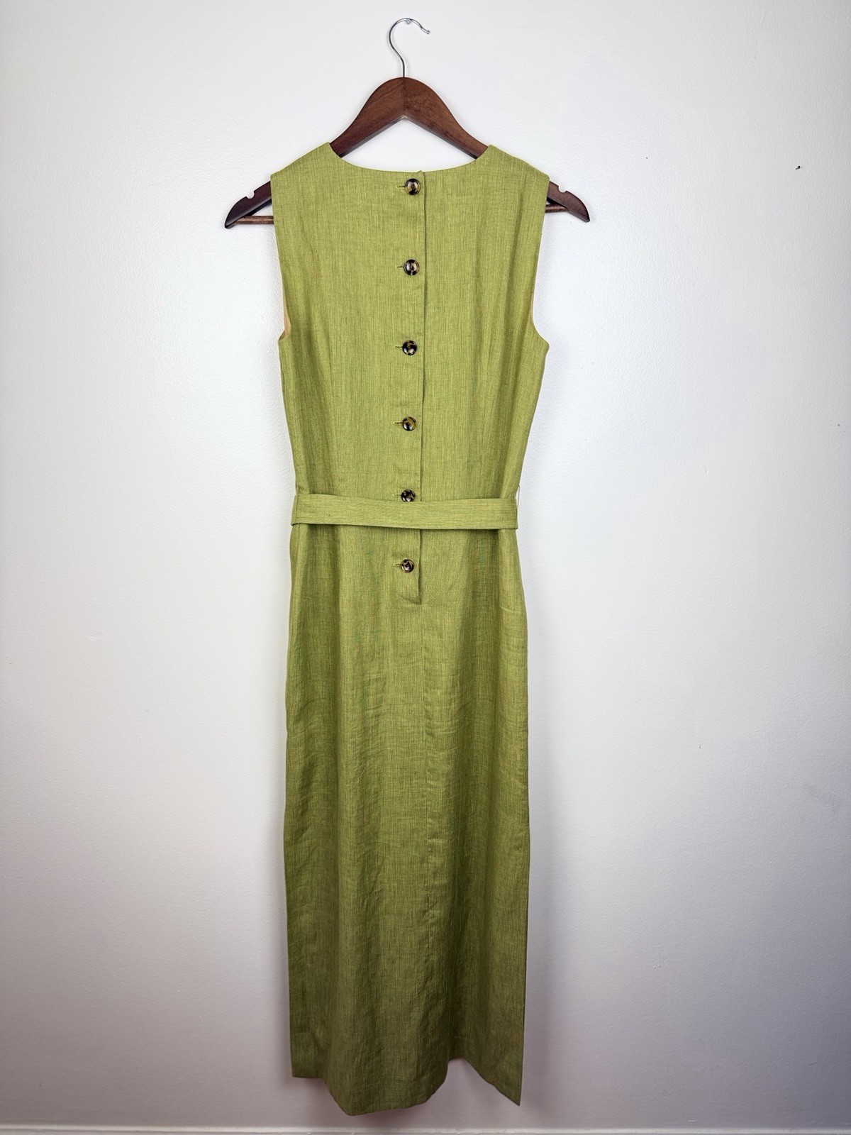 Ann Taylor 100% Linen Midi Dress 2 Made in the USA Classic, Tailored, Summer