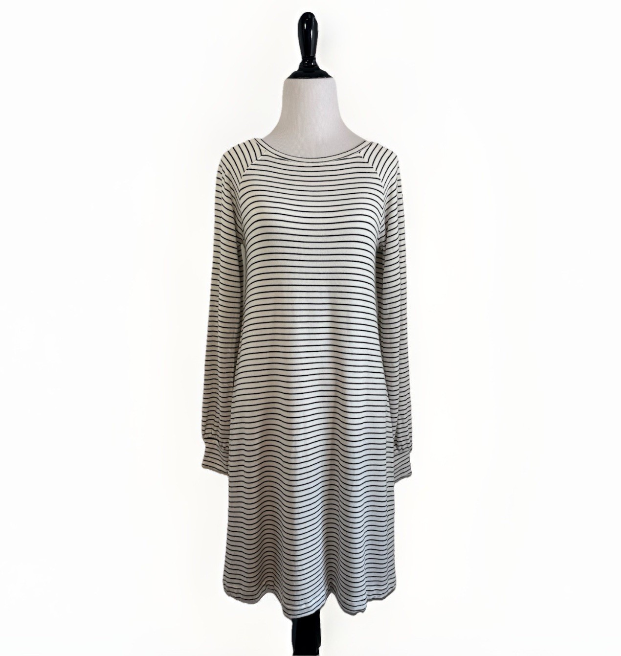 Daily Ritual Dress Women Size S Comfy Soft Stretch Tapered Wrist Striped