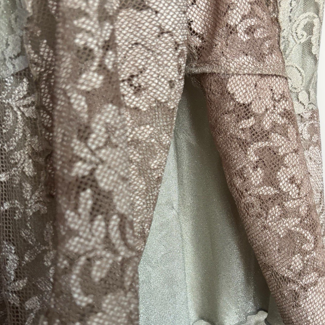 VTG Spencer Alexis Full Lace Metallic Romance Whimsy Silk Blend Formal Gown 2XLP