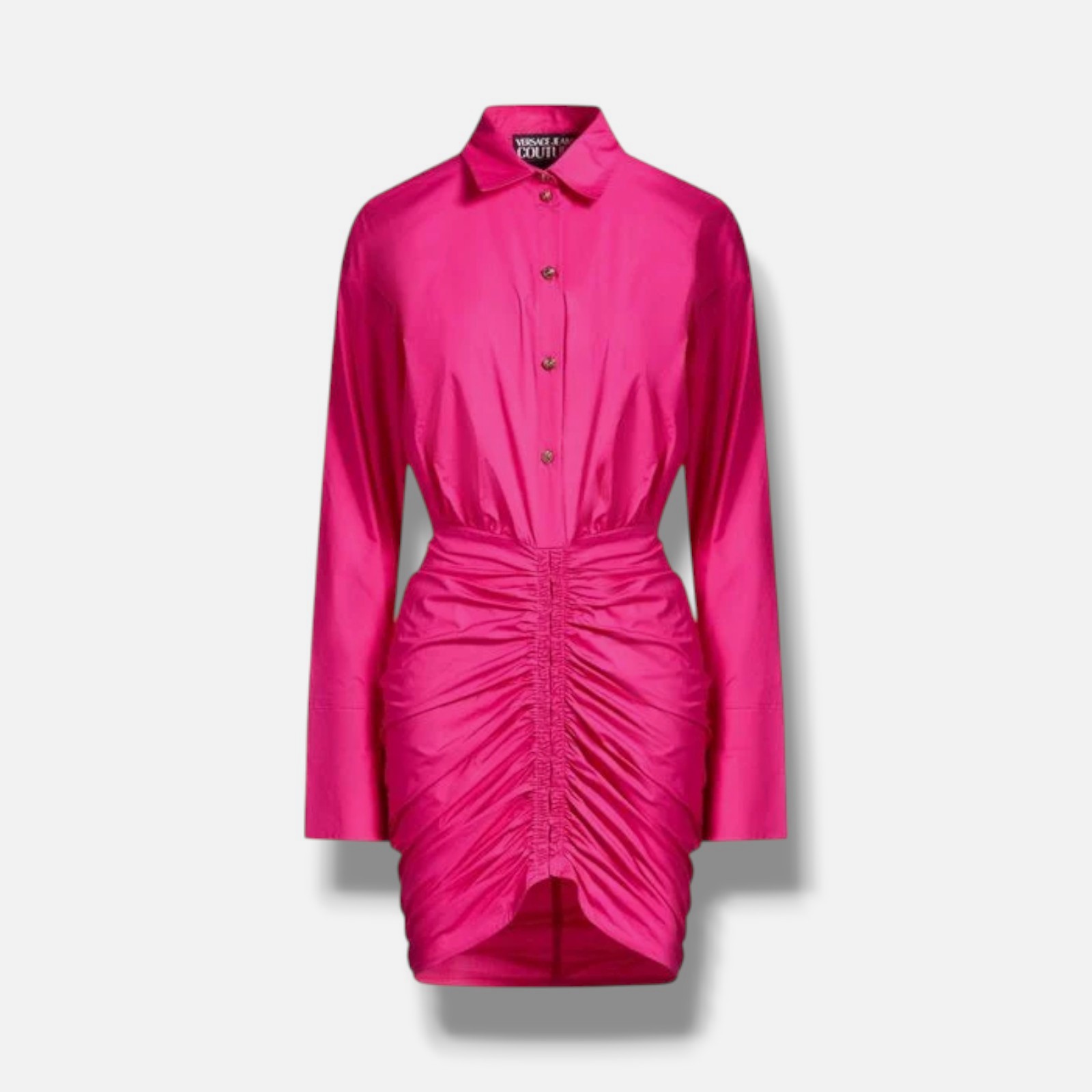 Versace Women’s Pink ruched shirtdress Size 38