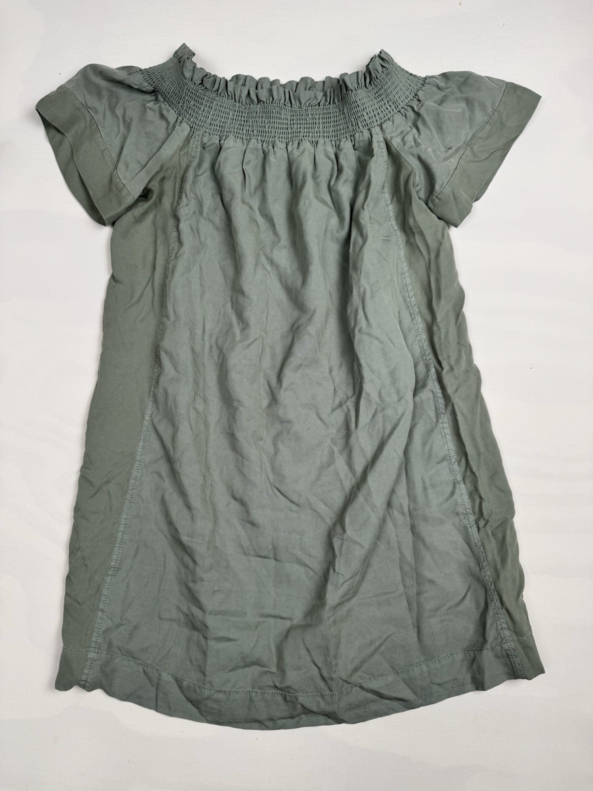 Vineyard Vines Madison Smocked Off Shoulder Sage Green Women’s L