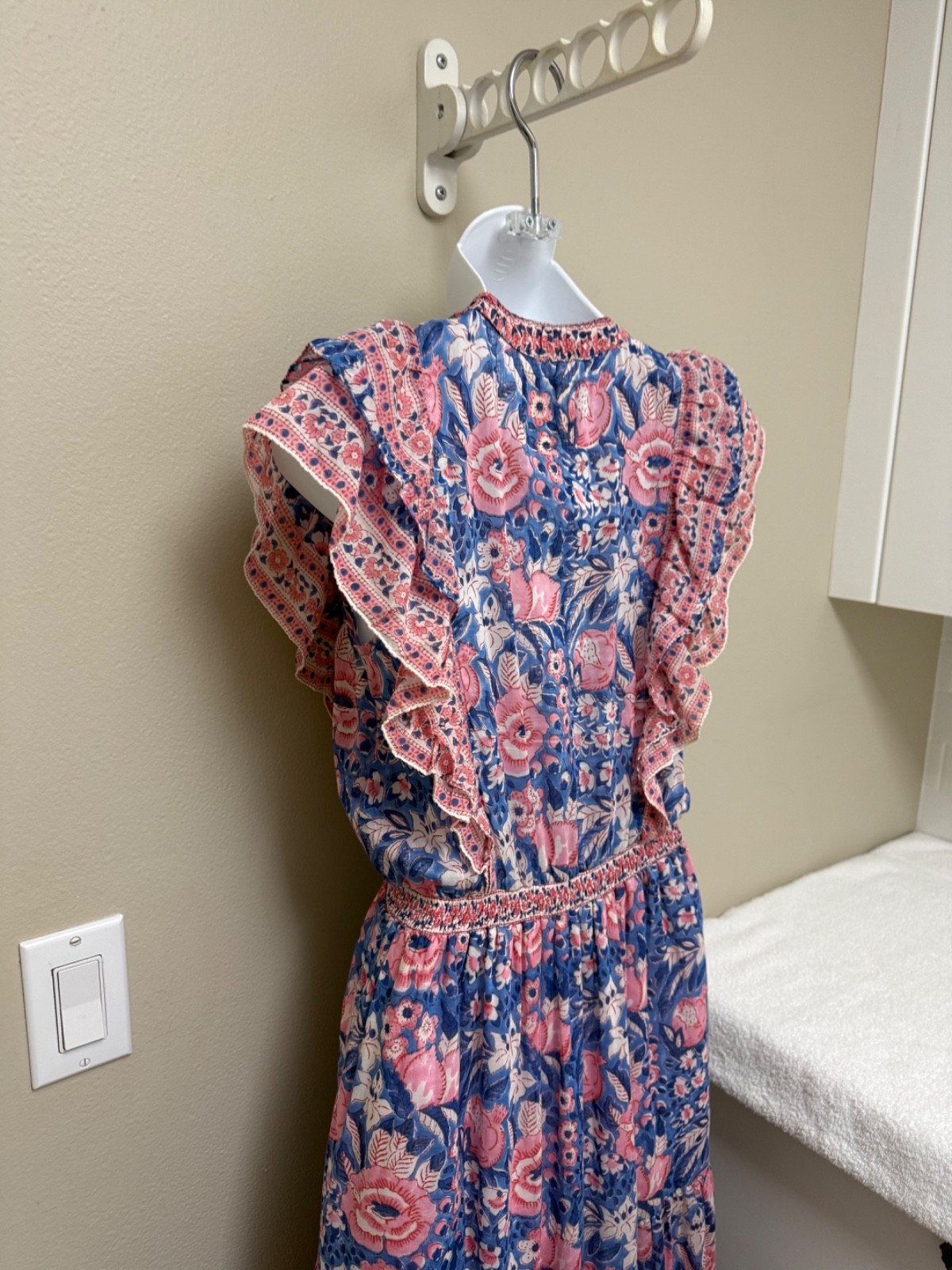 NEW! BELL by Alicia Bell Phoebe Maxi Dress Pink Blue V Neck Size XS $372