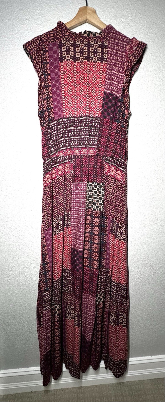 Loft Outlet Patchwork Maxi Dress Pink Women’s Size Large