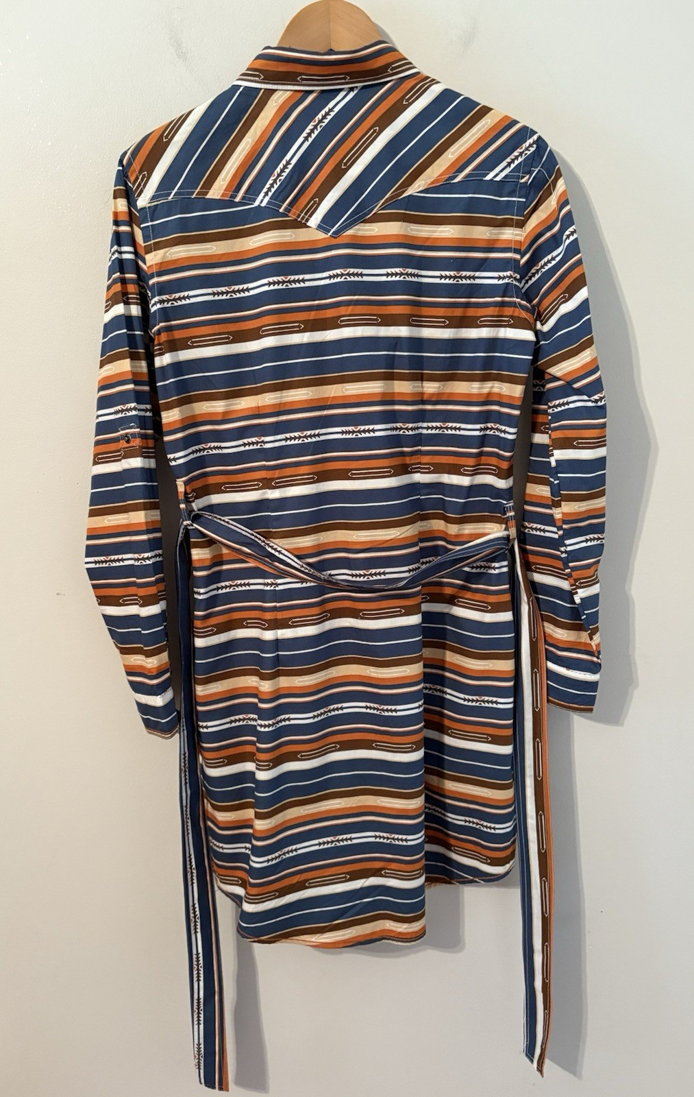 Panhandle Rough Stock Pearl Snap Western Shirtdress Size M Aztec Cowgirl Rodeo