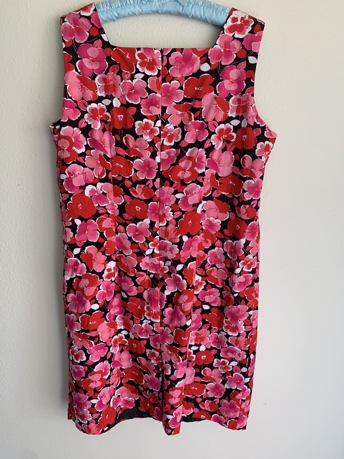 20W Eileen West Classic Flower Dress Shift Dark Pink Red Floral Workwear Plus