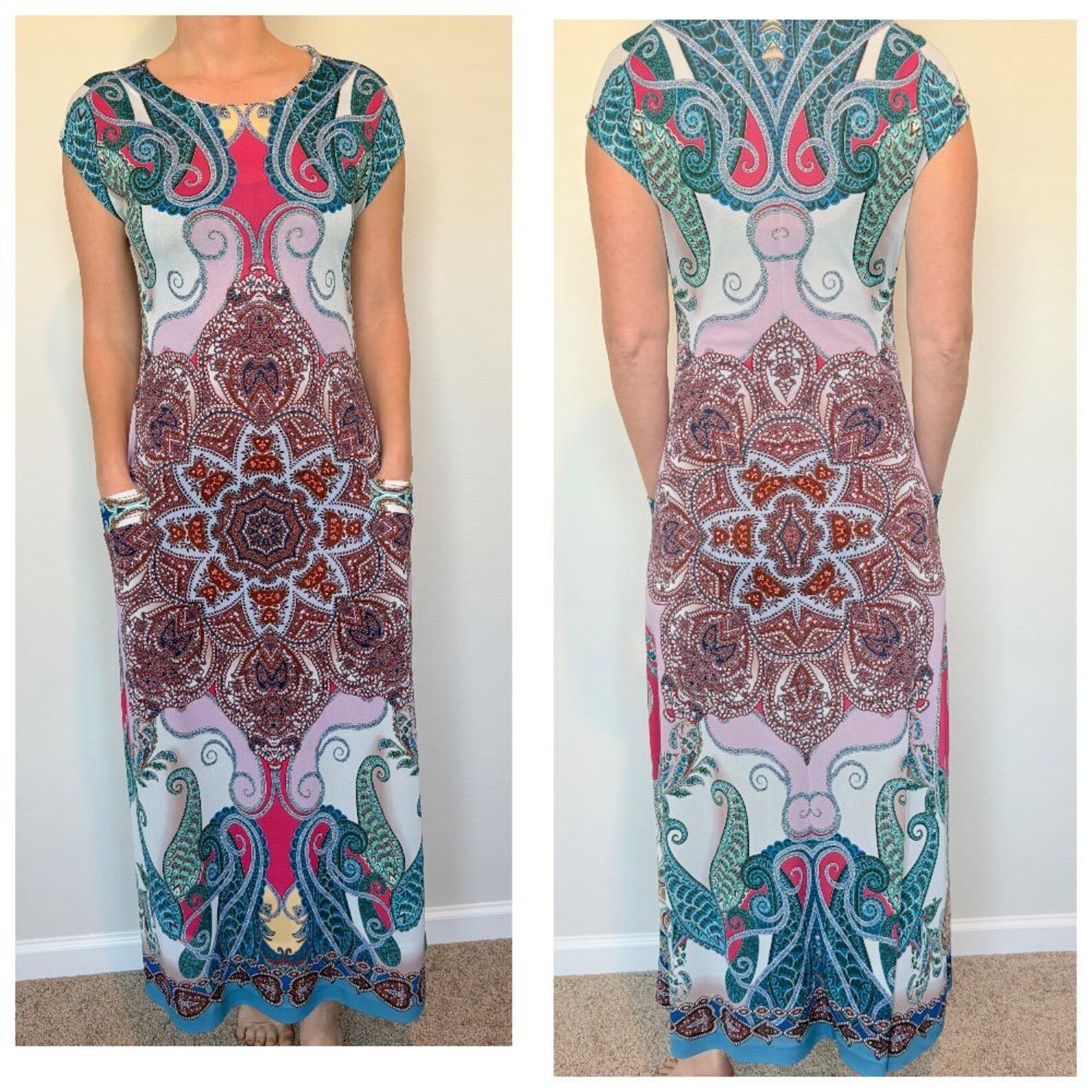 ETRO Milano Size 42 (M) Made in Italy Silky Jersey Bohemian Medallion Print