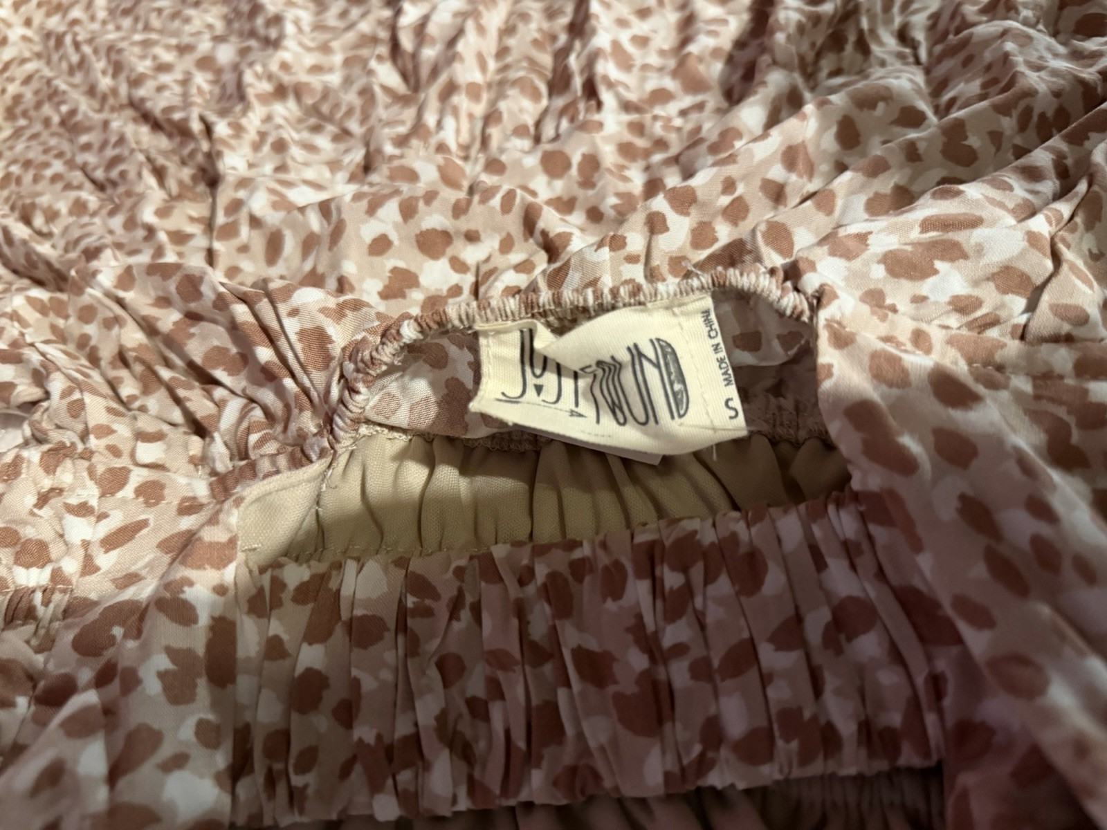 Dress Leopard Cheetah Print Beige Light Brown Size S