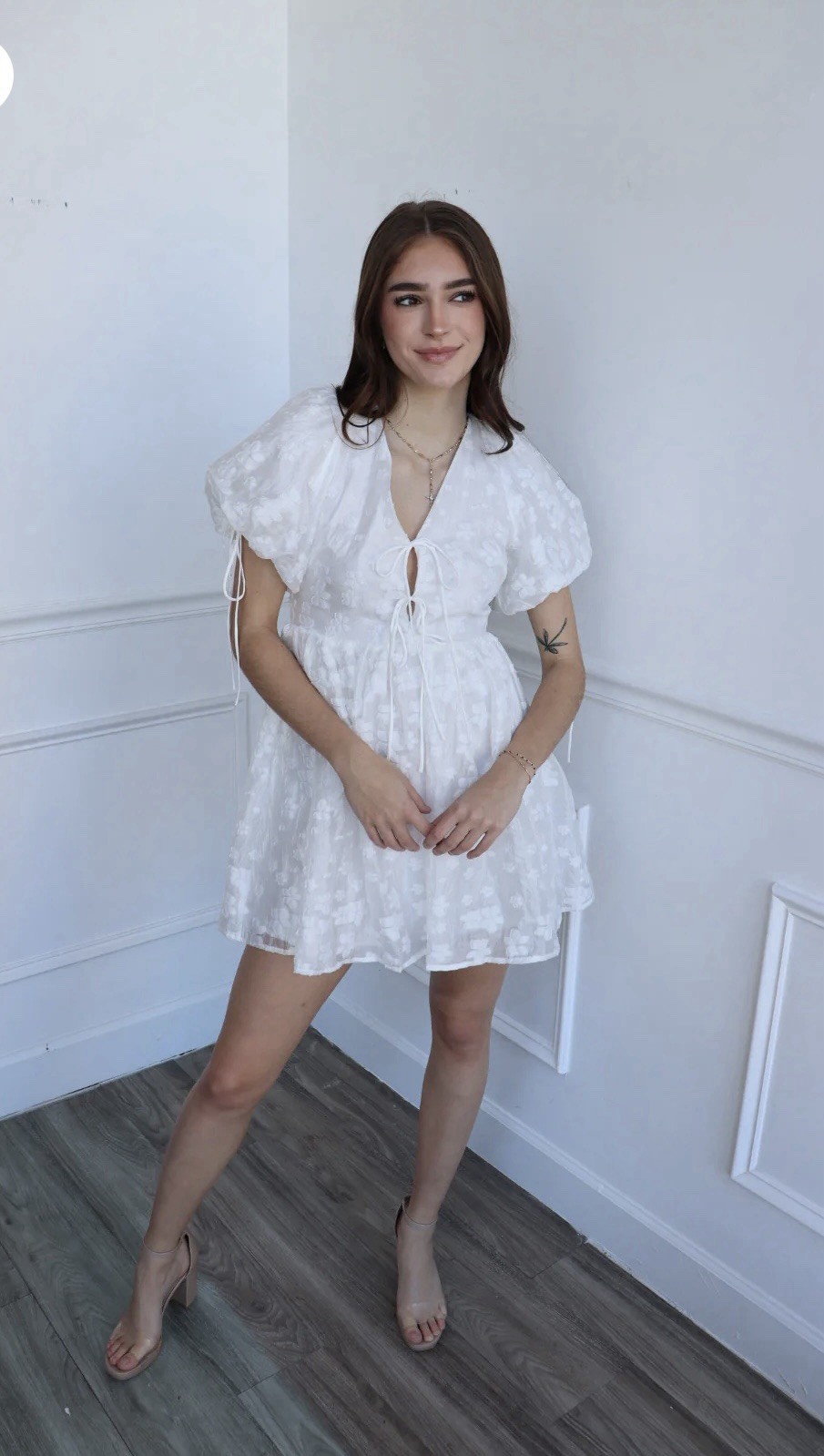 Pink Poppy White Dress, Large, New With Tags