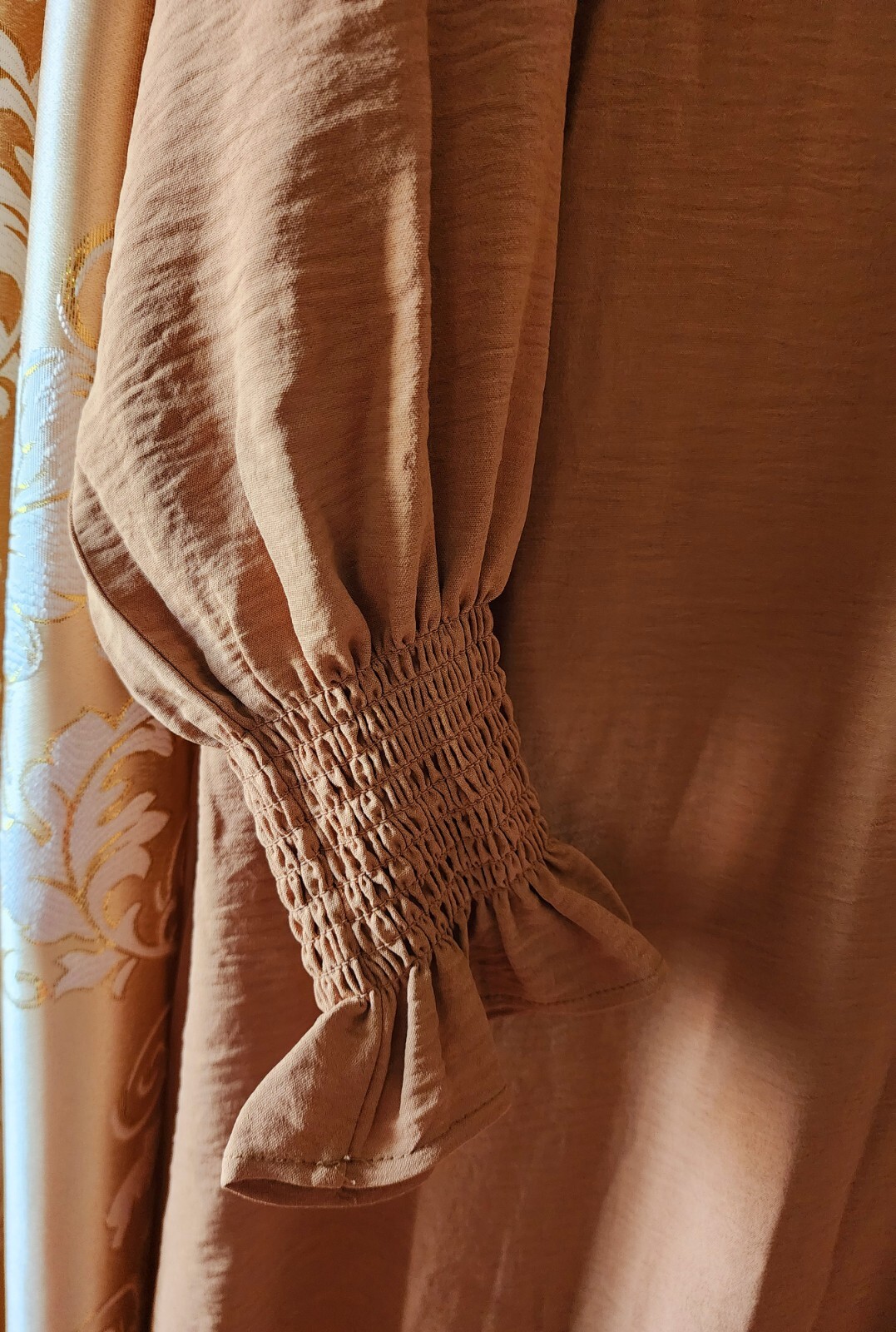 Light Brown Camel Caramel Abaya – Slight Stretchy Fabric – 56″