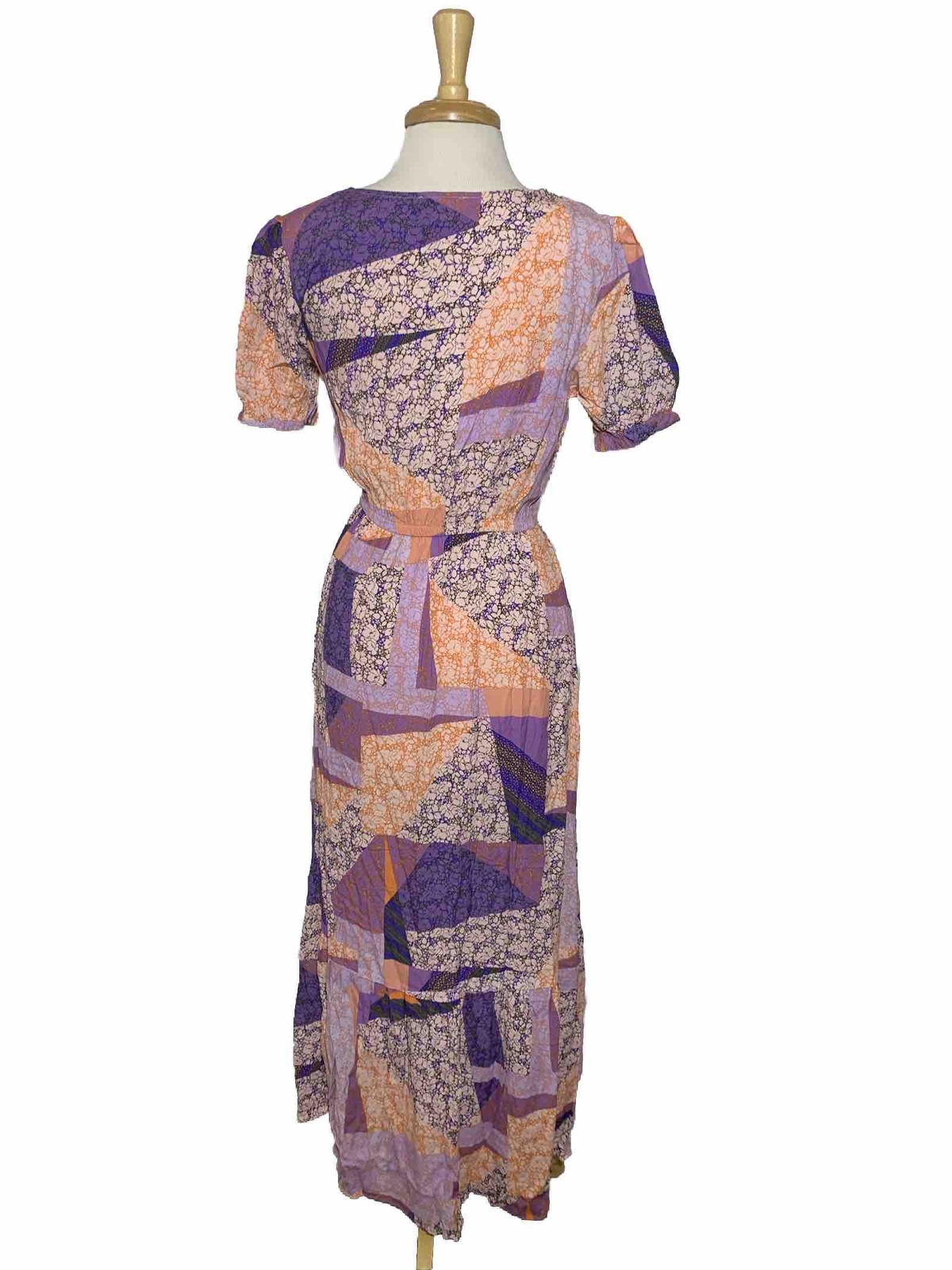 Love Stitch Maxi Dress Walking On Sunshine Short Sleeve Medium Coral /Pink New
