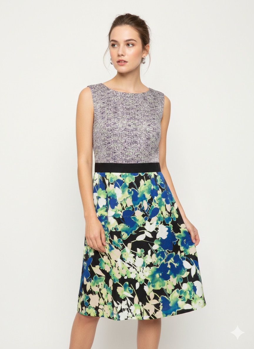 Elie Tahari Dress Sz 12 L New Floral Career Academia Fairycore Quiet Luxury