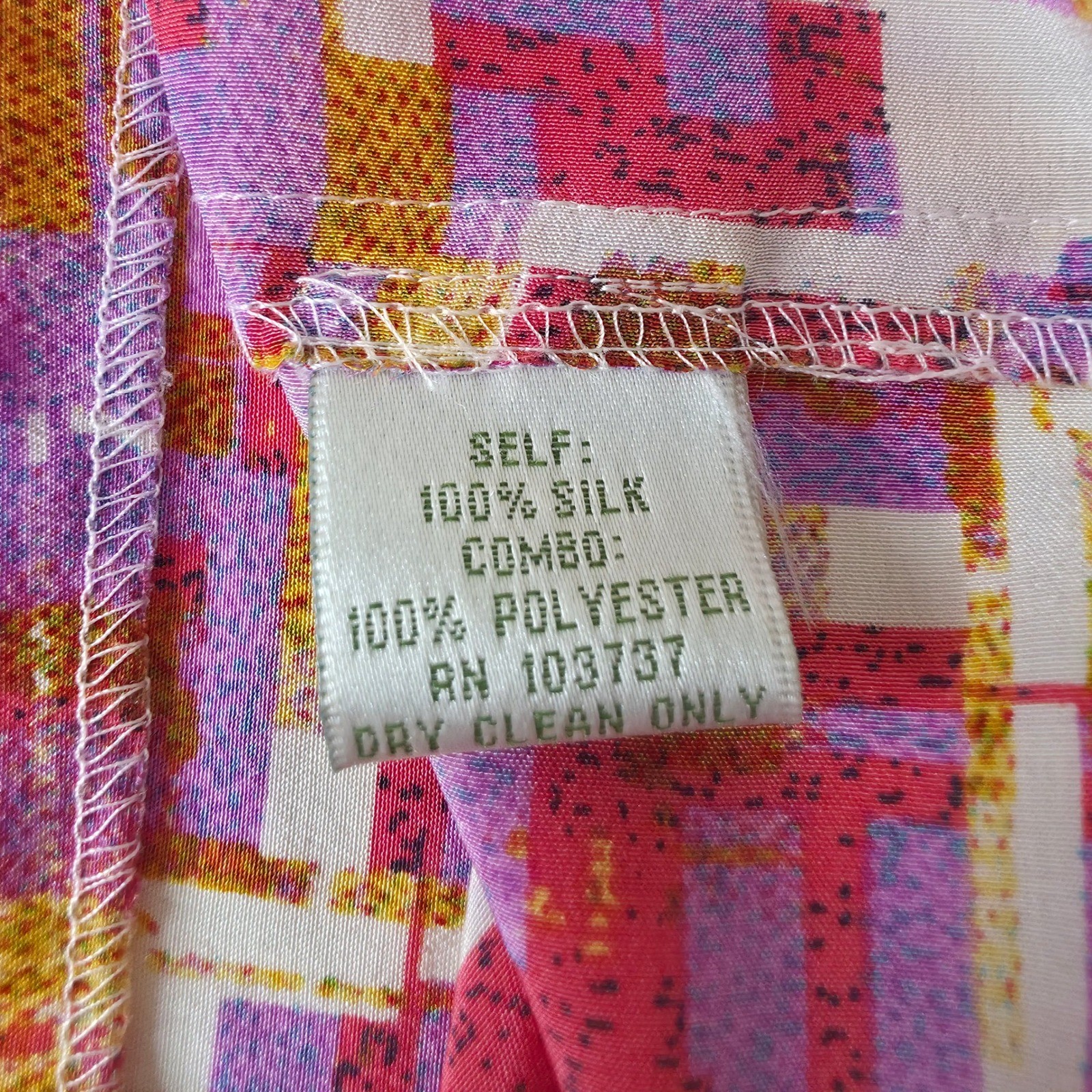 Donna Morgan 100% Silk Abstract Geometric Art Print Shift Dress Size 12 NWT