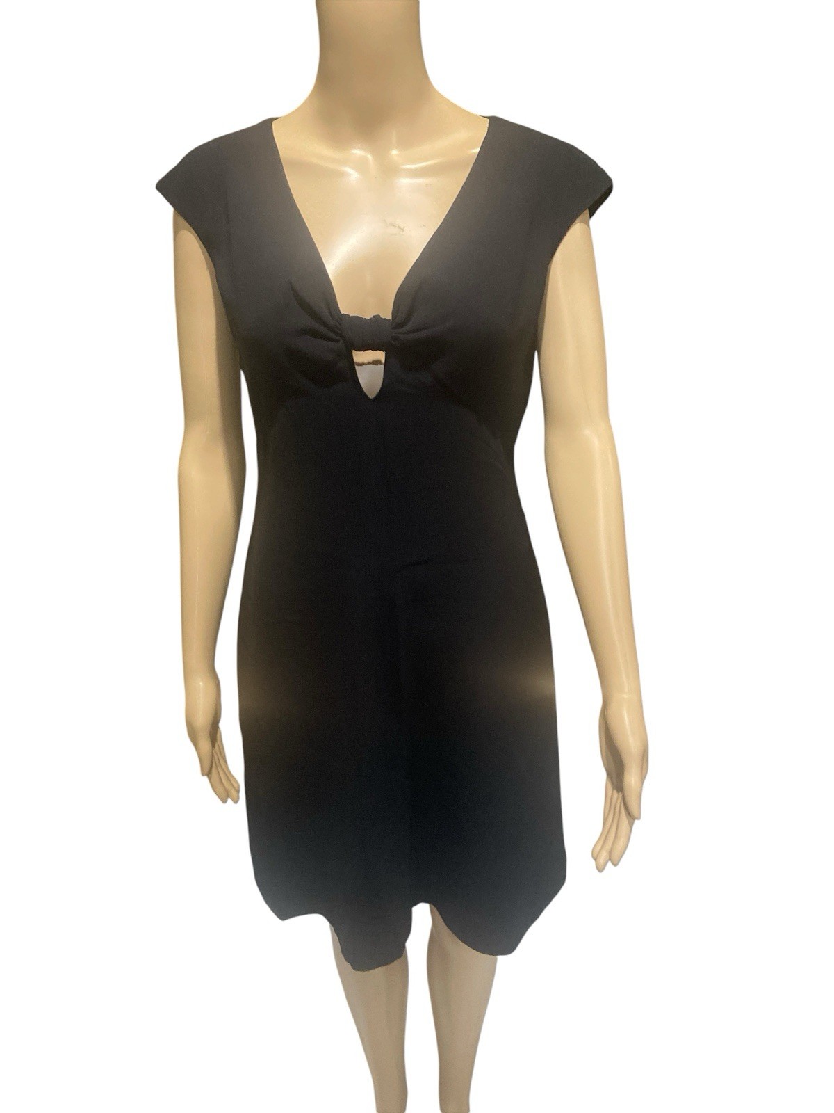 Preowned Giorgia Armani Black Silk Sheath Dress Size 44 MC