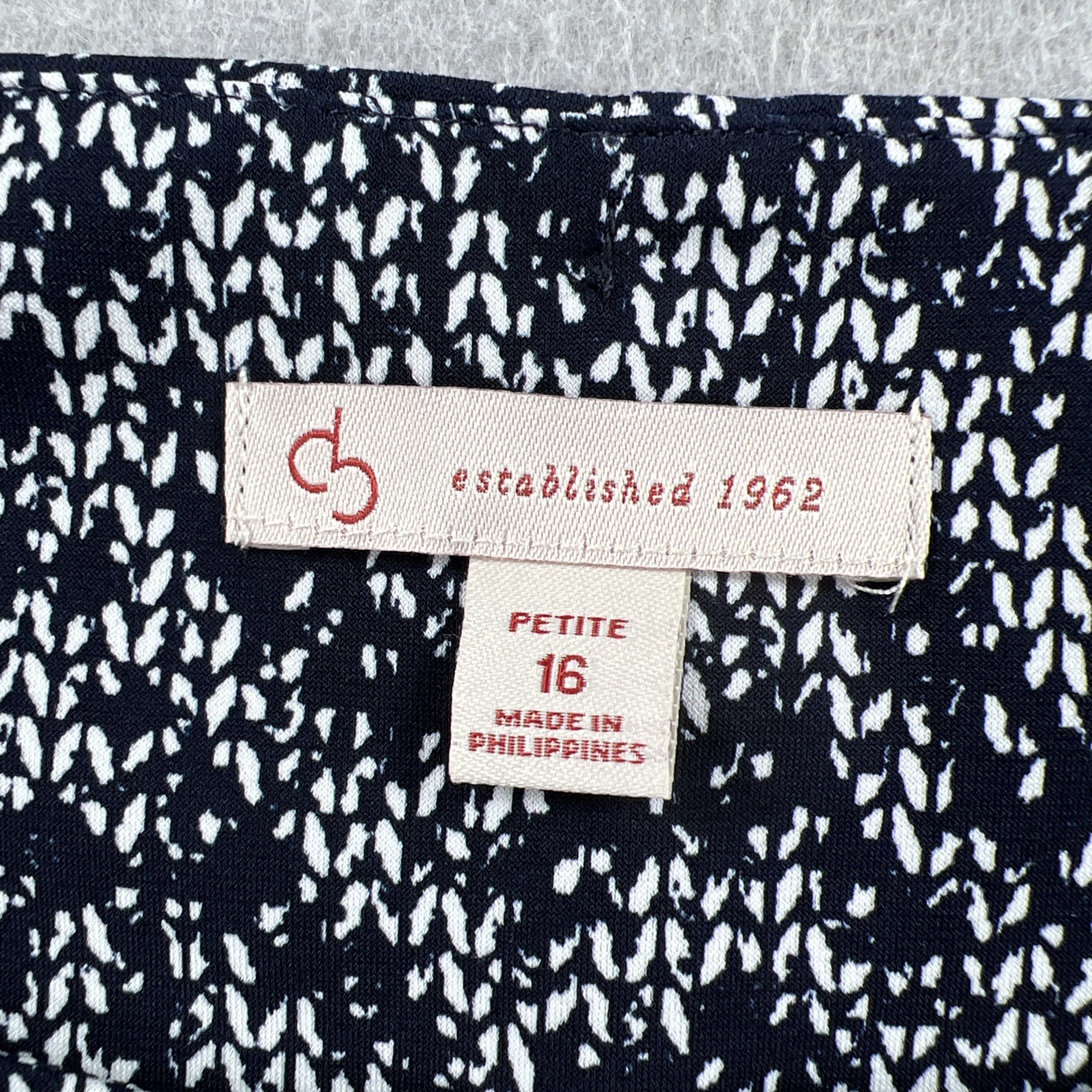 Dressbarn DB Established 1962 Dress 16P Navy White Stretch Knee Length NWT