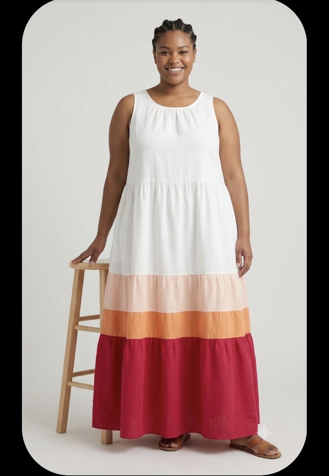Ava and Viv. Color Block Multi Tiered Sundress.