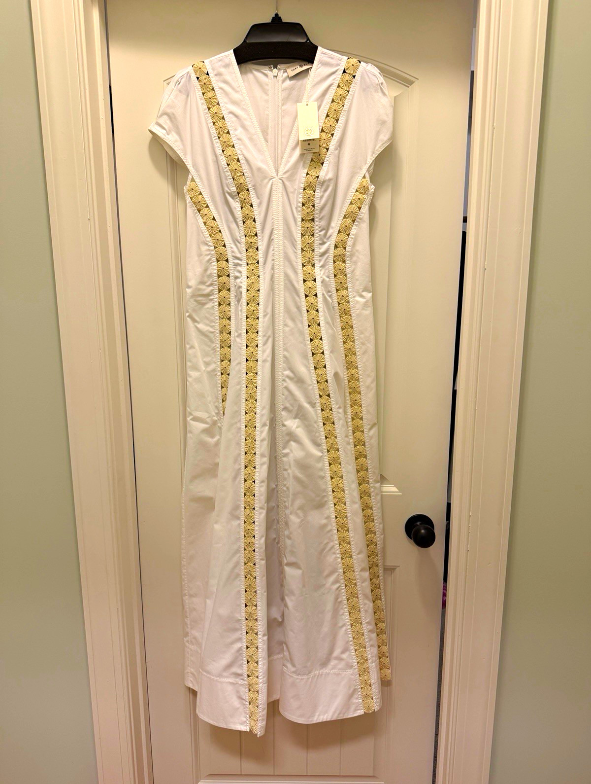 NEW Tory Burch White YoYo Embelleshed Tunic Dress Size 4