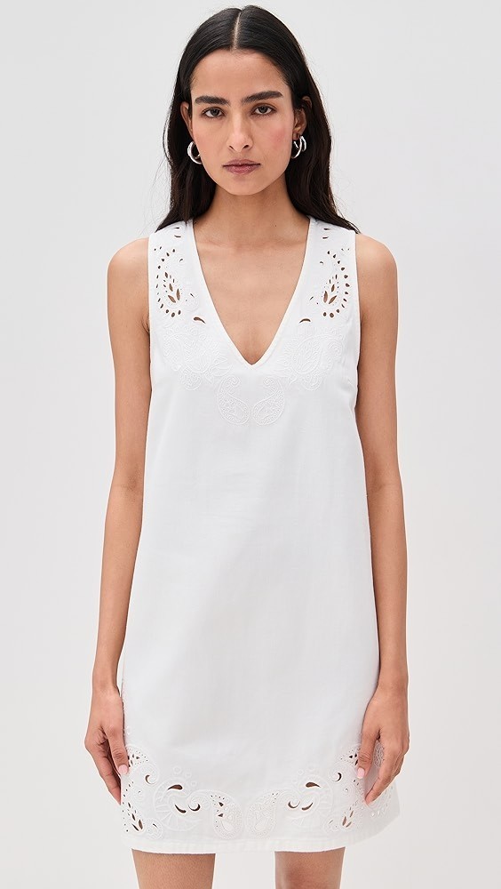 NWT $398 Rag & Bone Women’s Featherweight Belle Mini Dress In White Size: Large