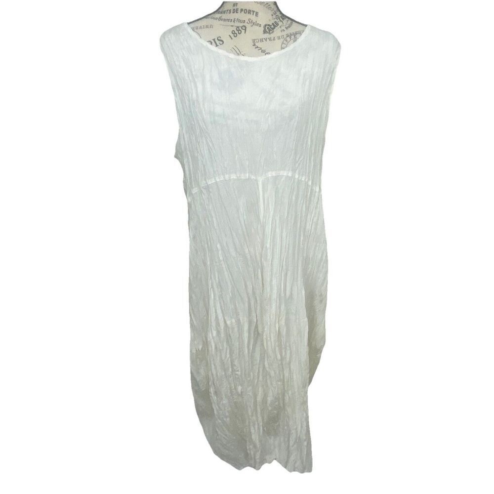 Privatsachen Silk Dress White Lagenlook Crinkle Cocon Commerz Size EU 38/2