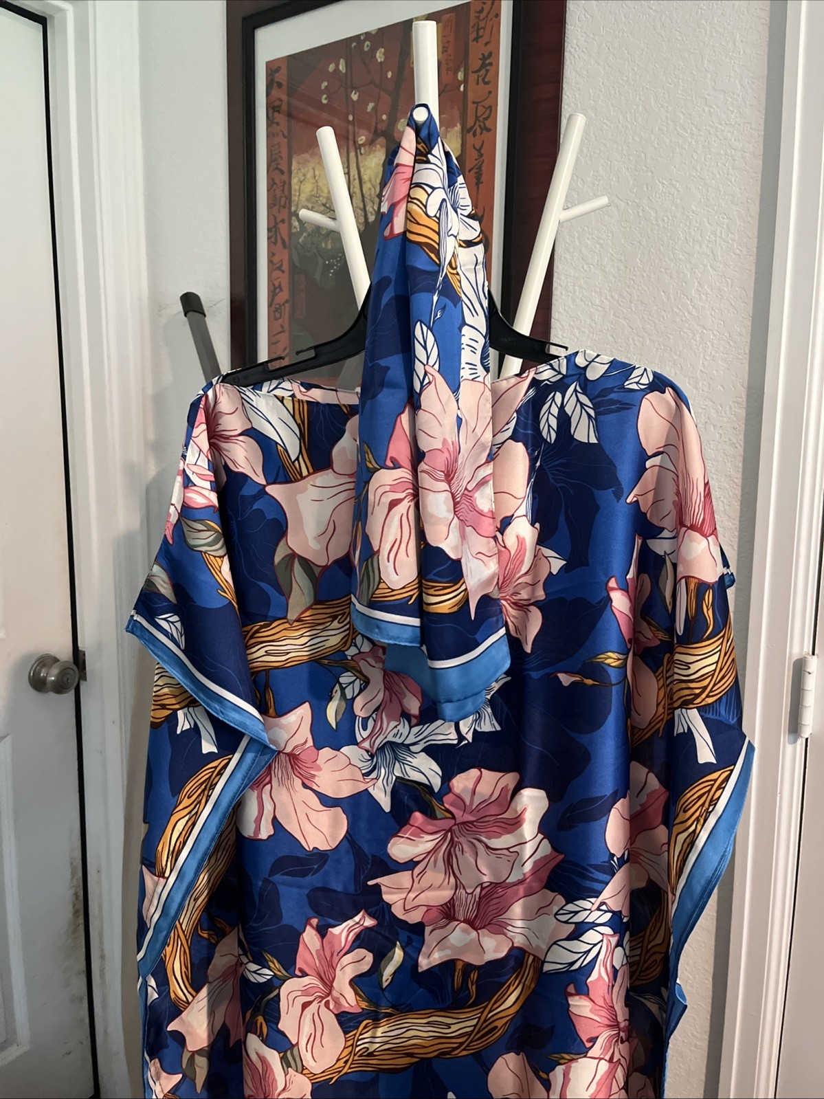 Caftan Dress One Size with Multiple Colors One Size Fits Most Mumu W Scarf Silky