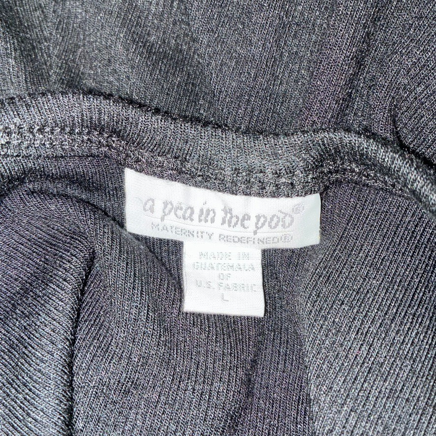 A Pea In The Pod Maternity Black L Dress Midi Cap Sleeve Scoop Neck Soft Stretch
