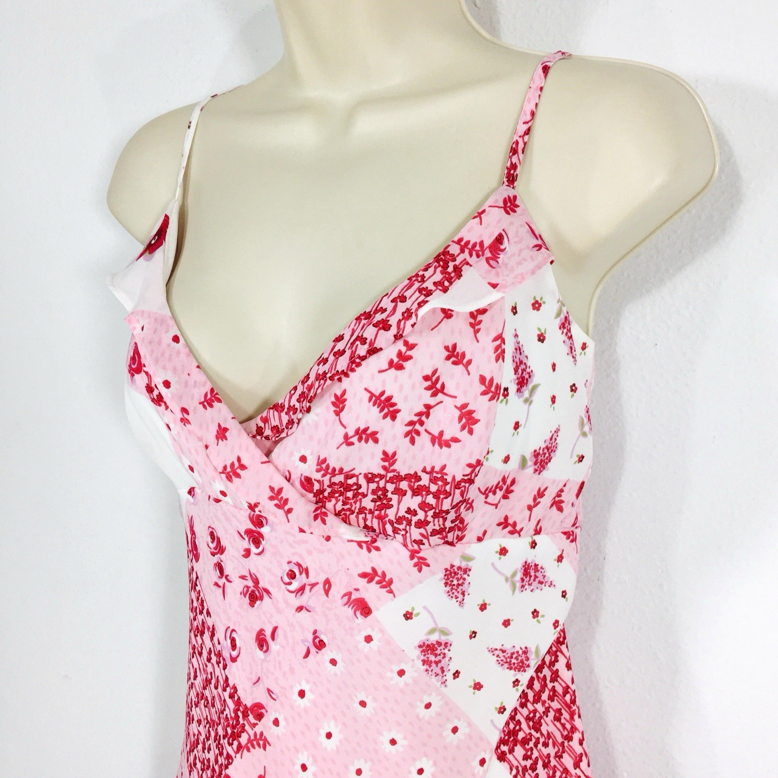 Vtg Jonathan Martin Floral Patchwork Slip Dress Sz 13 Cottagecore Fairy Whimsy