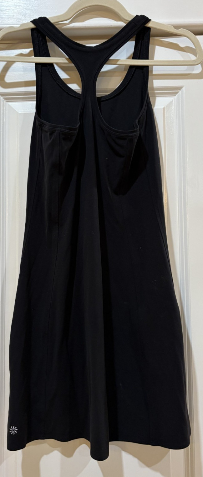 Athleta On My Way Dress Robe Black Racerback Athleisure Dress Stretch Spandex XS