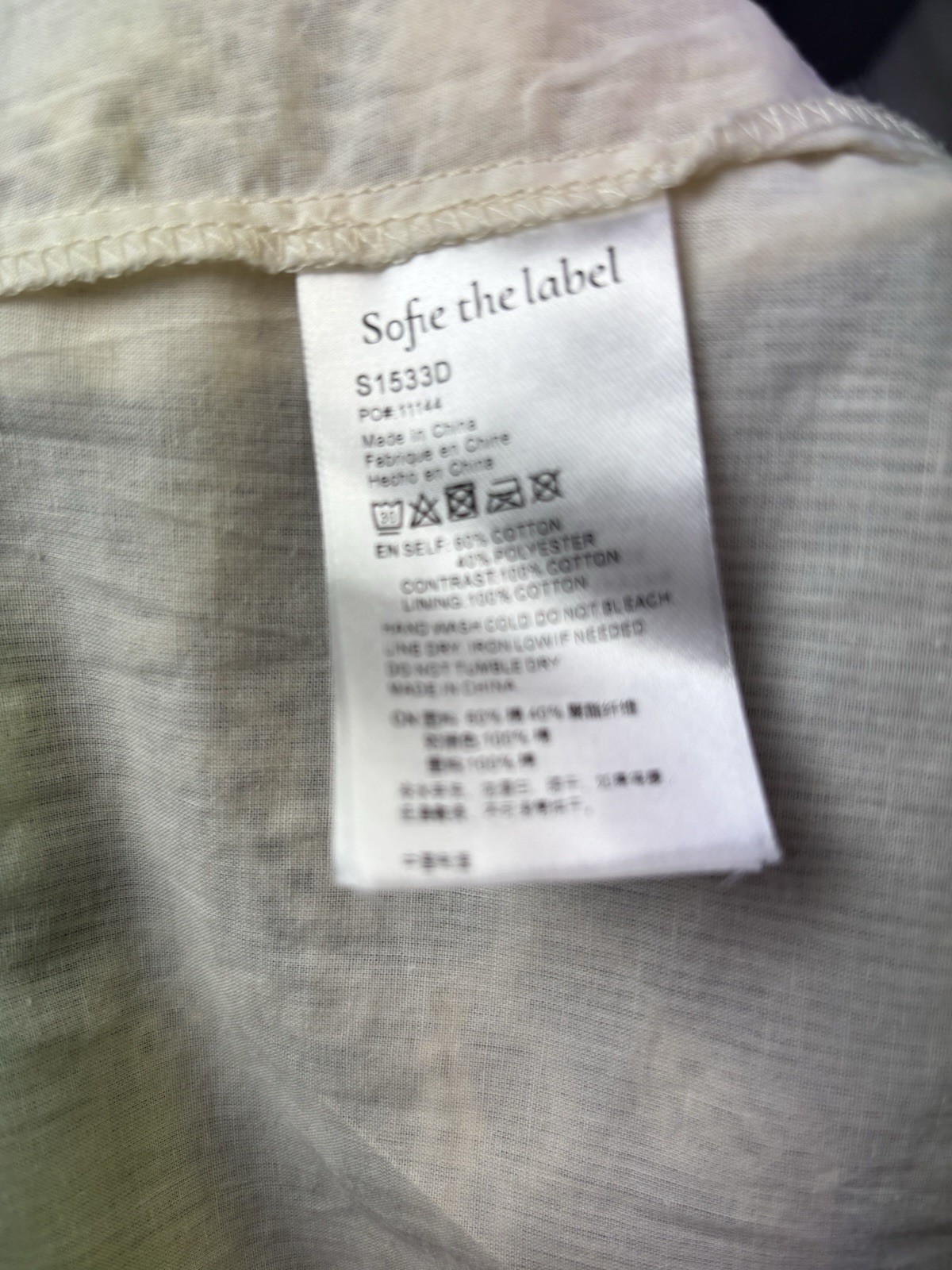 Sofie the label Blue White Striped Shirt Dress S Collared 3/4 Sleeve Button