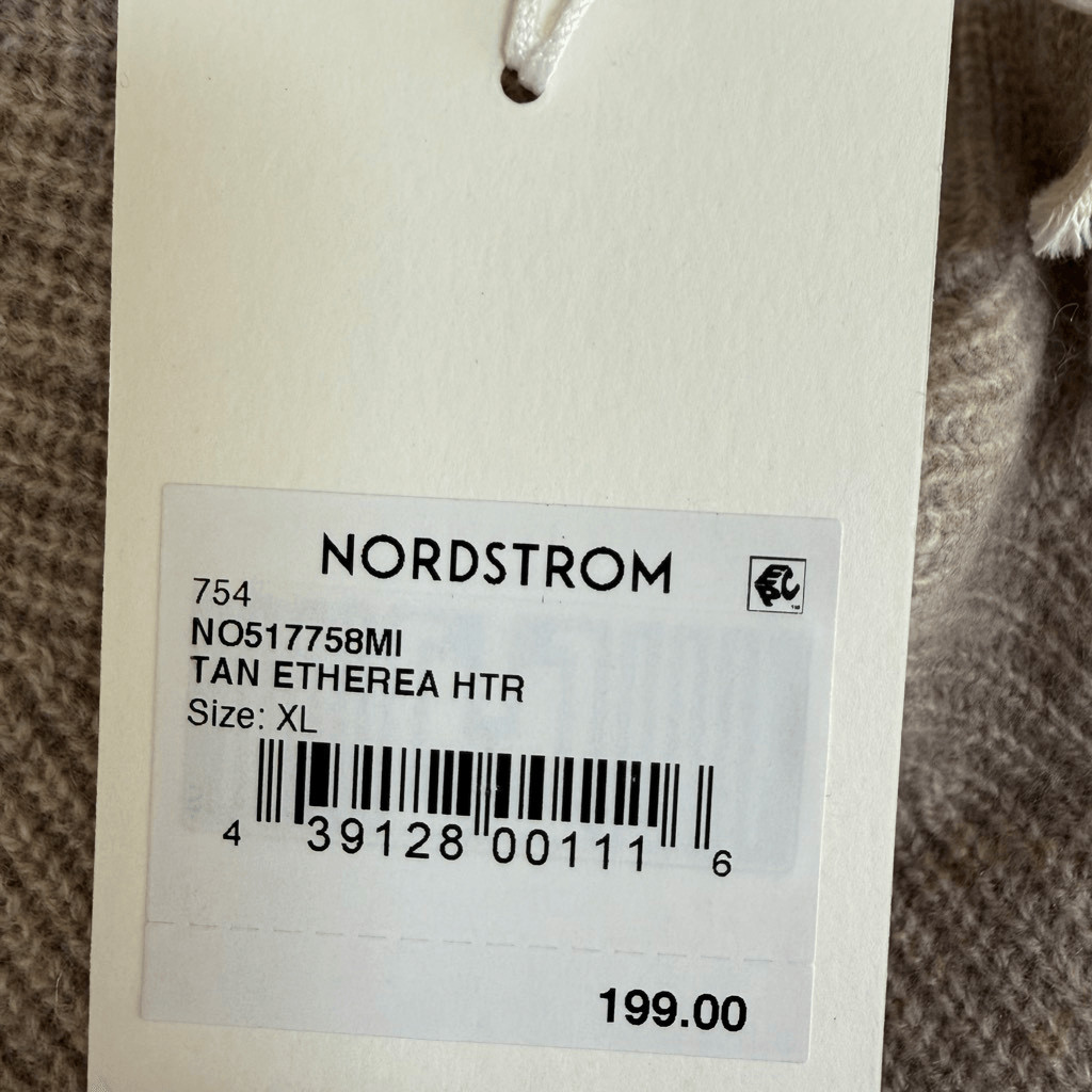 Nordstrom cashmere blend tan etherea Heather ribbed knit maxi dress size XL NWT
