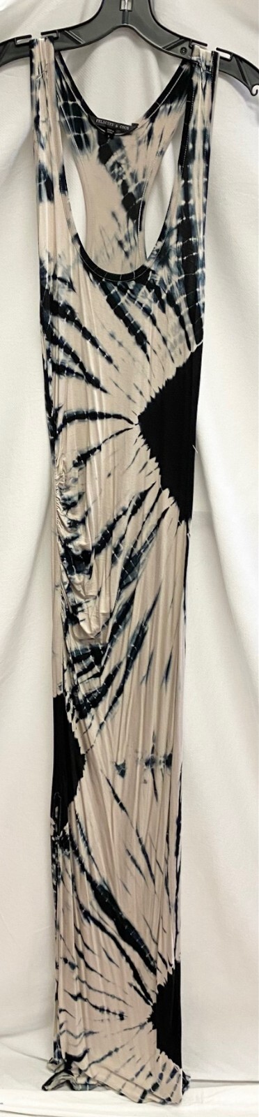 FELICITY & COCO Tie Dye Jersey Ruched Slit Racerback Tank Top Maxi Dress S = 4/6