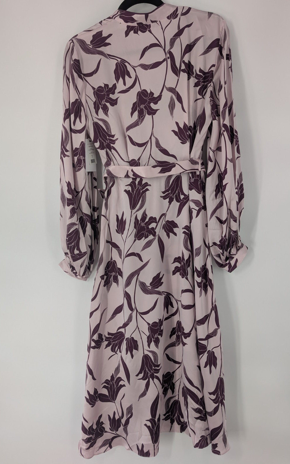 NWOT Equipment Silk Andrese Wrap Long-sleeve Printed Midi Dress Sz 6 Plum 9C606