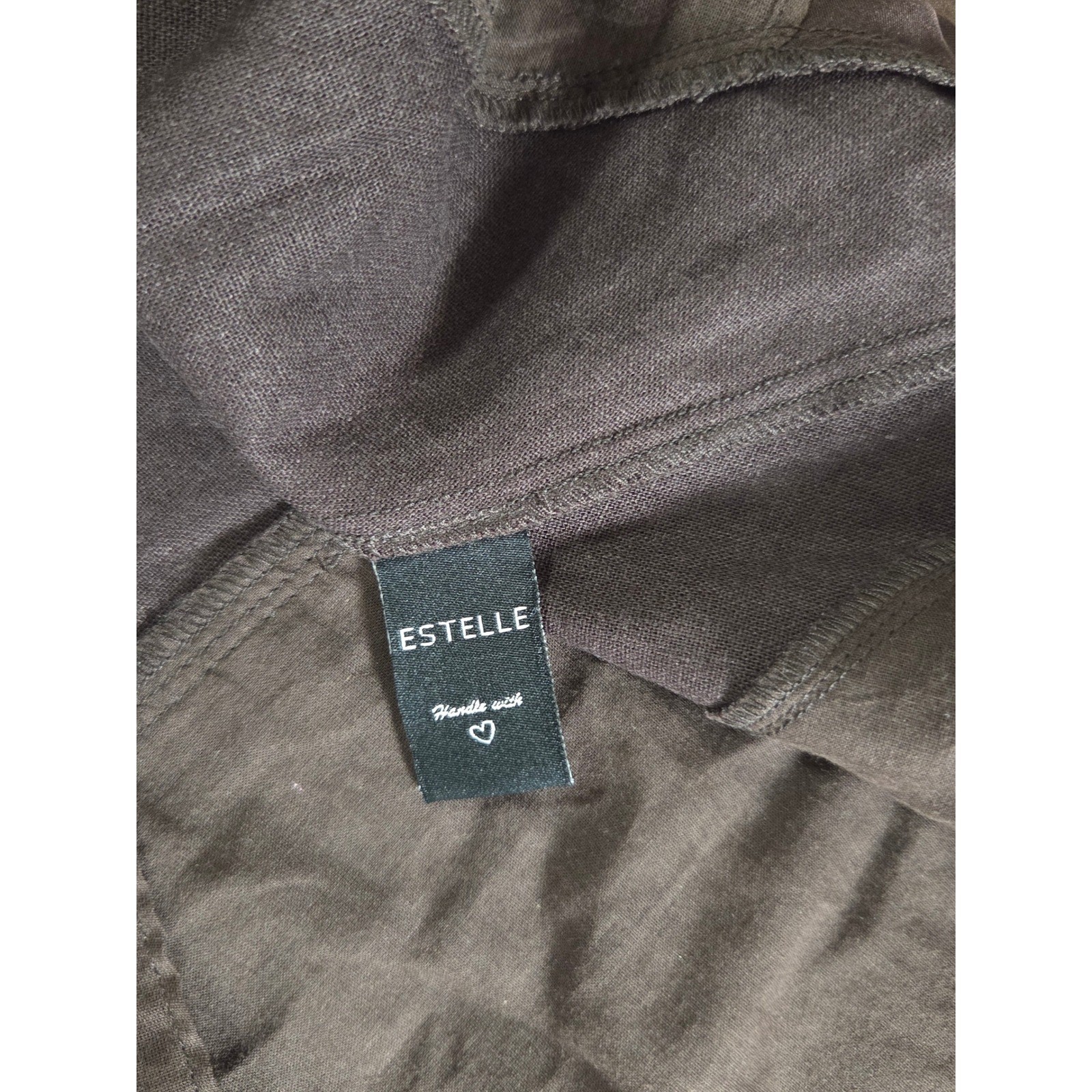 Estelle New York Brown Linen Silk Blend Asymmetrical Shift Dress Womens 1X NWT