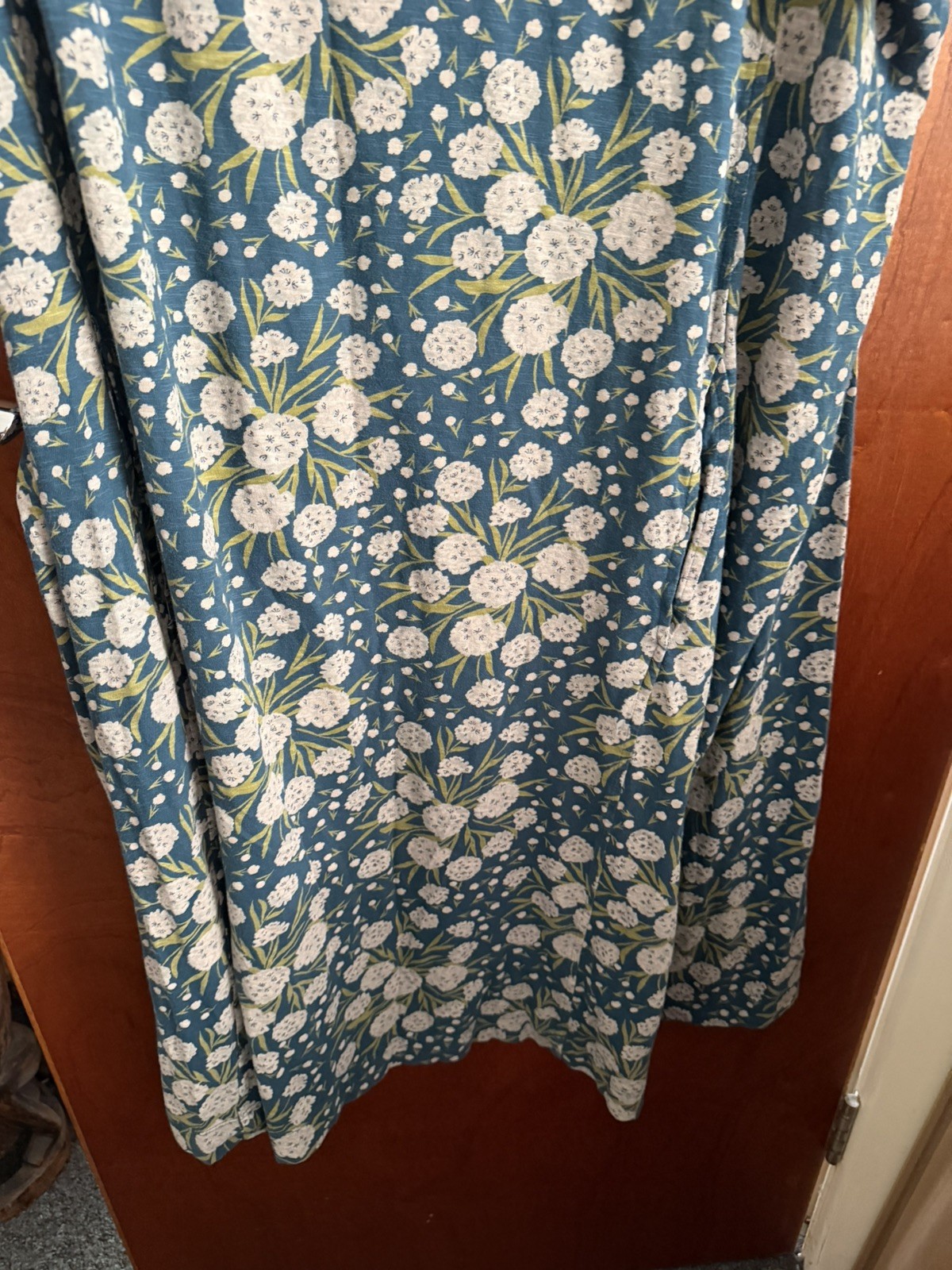 Seasalt Pipers dress size 26-28 100% cotton green teal floral design