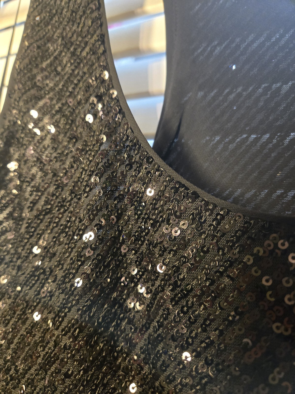 Banana Republic S Tall Black Sequence Sequin Tank Dress Fitted Silouette