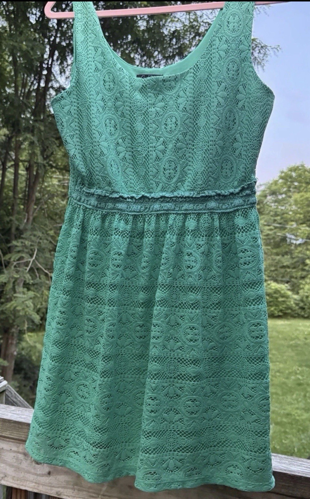 Love Reign Mint Green Lace Sleeveless Fit & Flare Dress Women’s Large Boho
