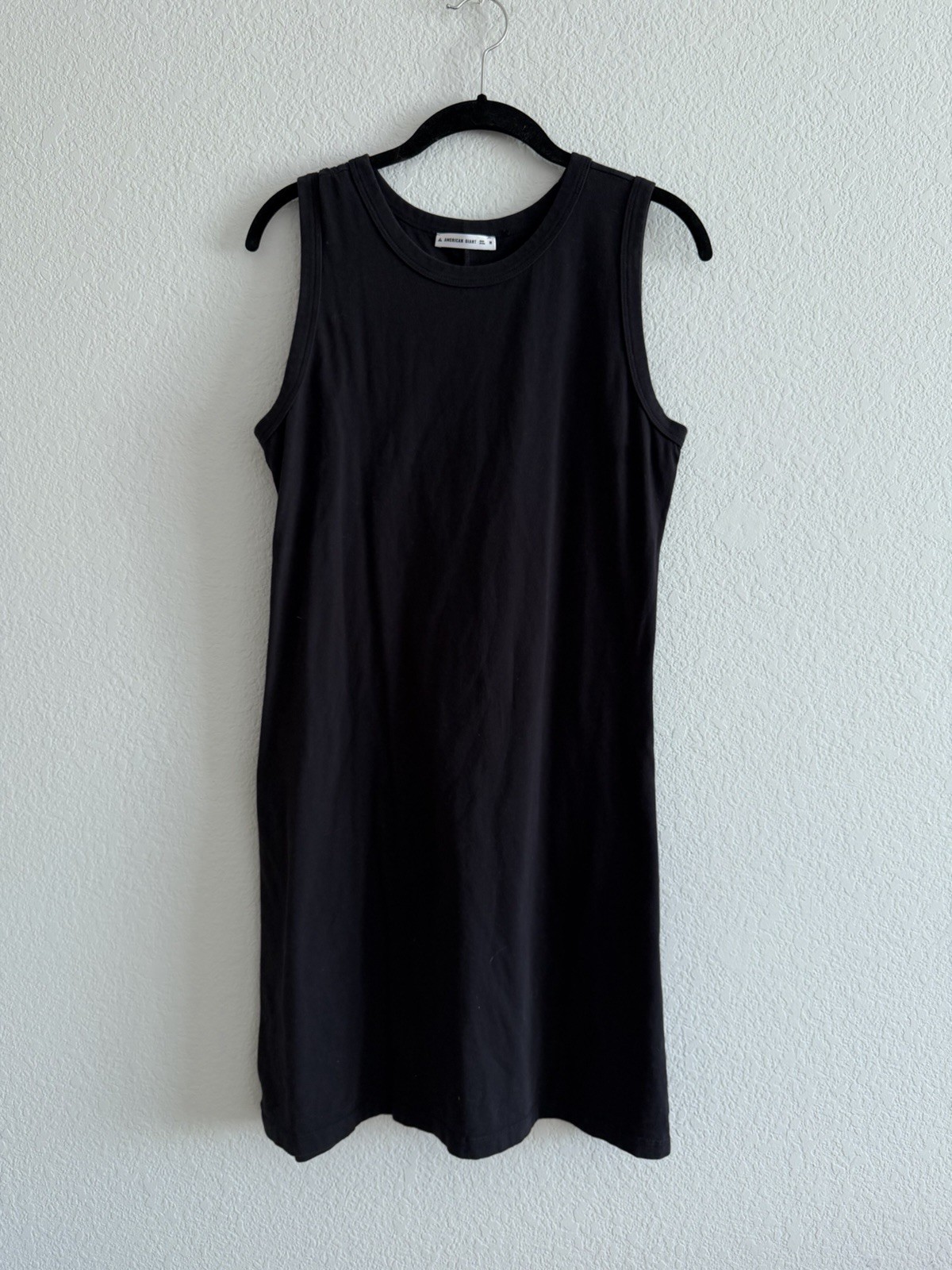 American Giant Muscle Tee Mini Midi Dress Black Size Medium Midweight Cotton