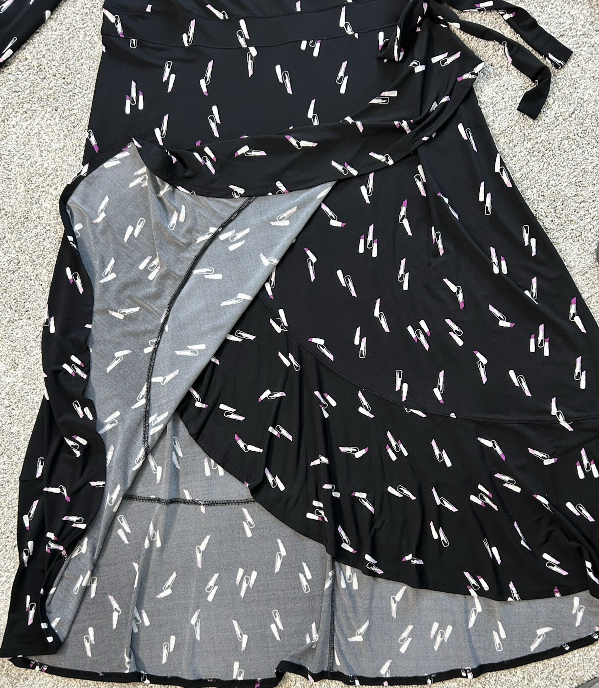 Lane Bryant Lipstick Stretch Jersey Knit Faux Wrap HI LO MAXI Dress, Size 18 20