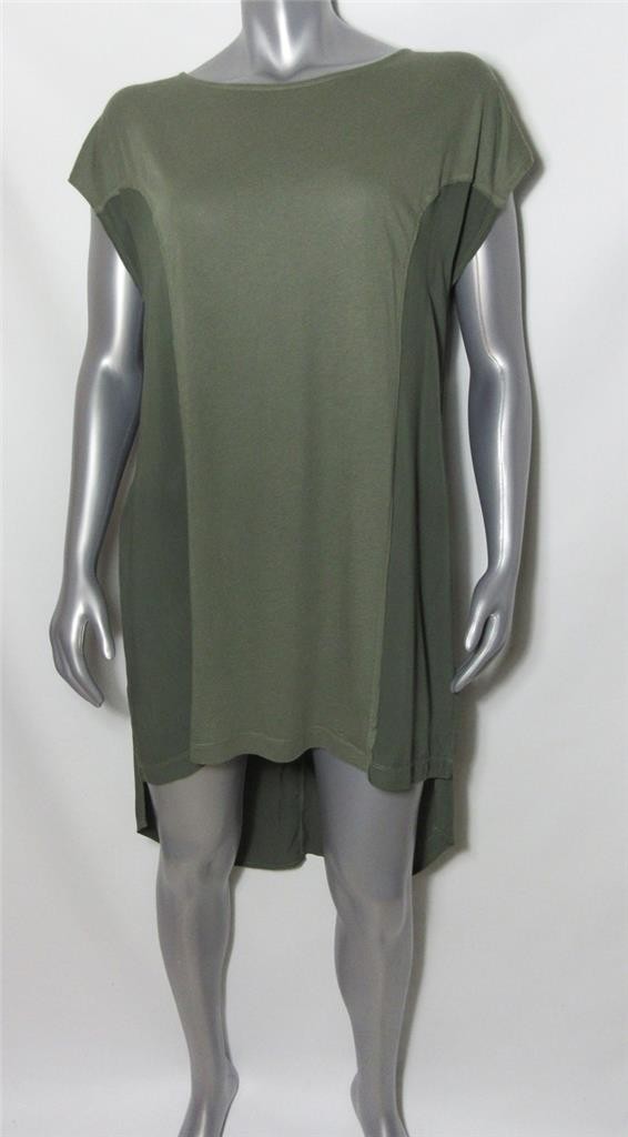 T.La Green S Cap Sleeve Unlined Thin Knit Casual Shift Dress